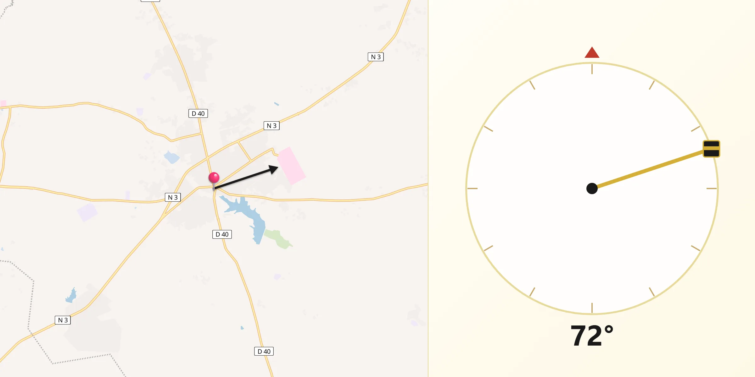 Direction vers la Qibla depuis Ziniaré