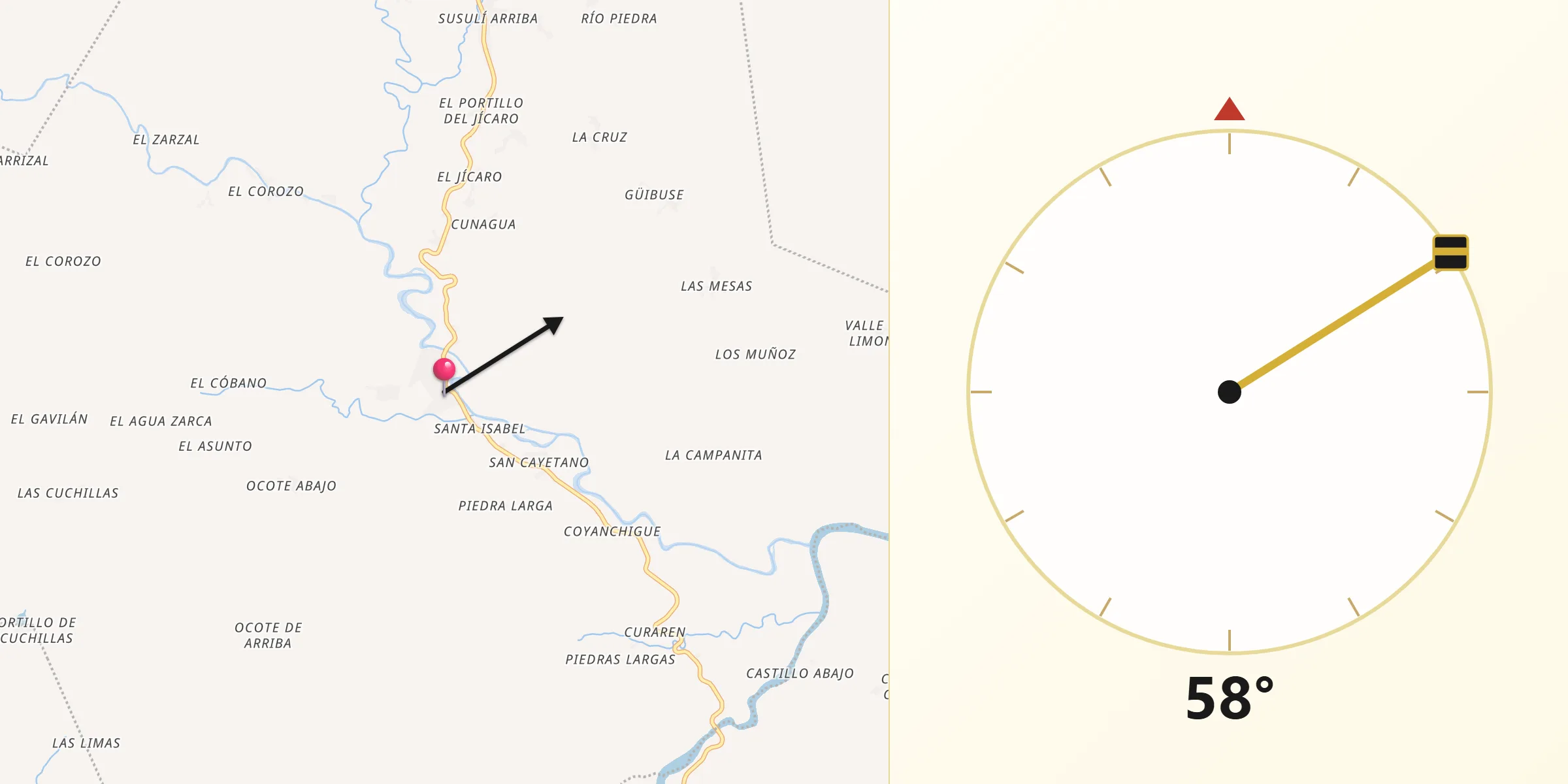 Dirección de la Qibla desde San Dionisio