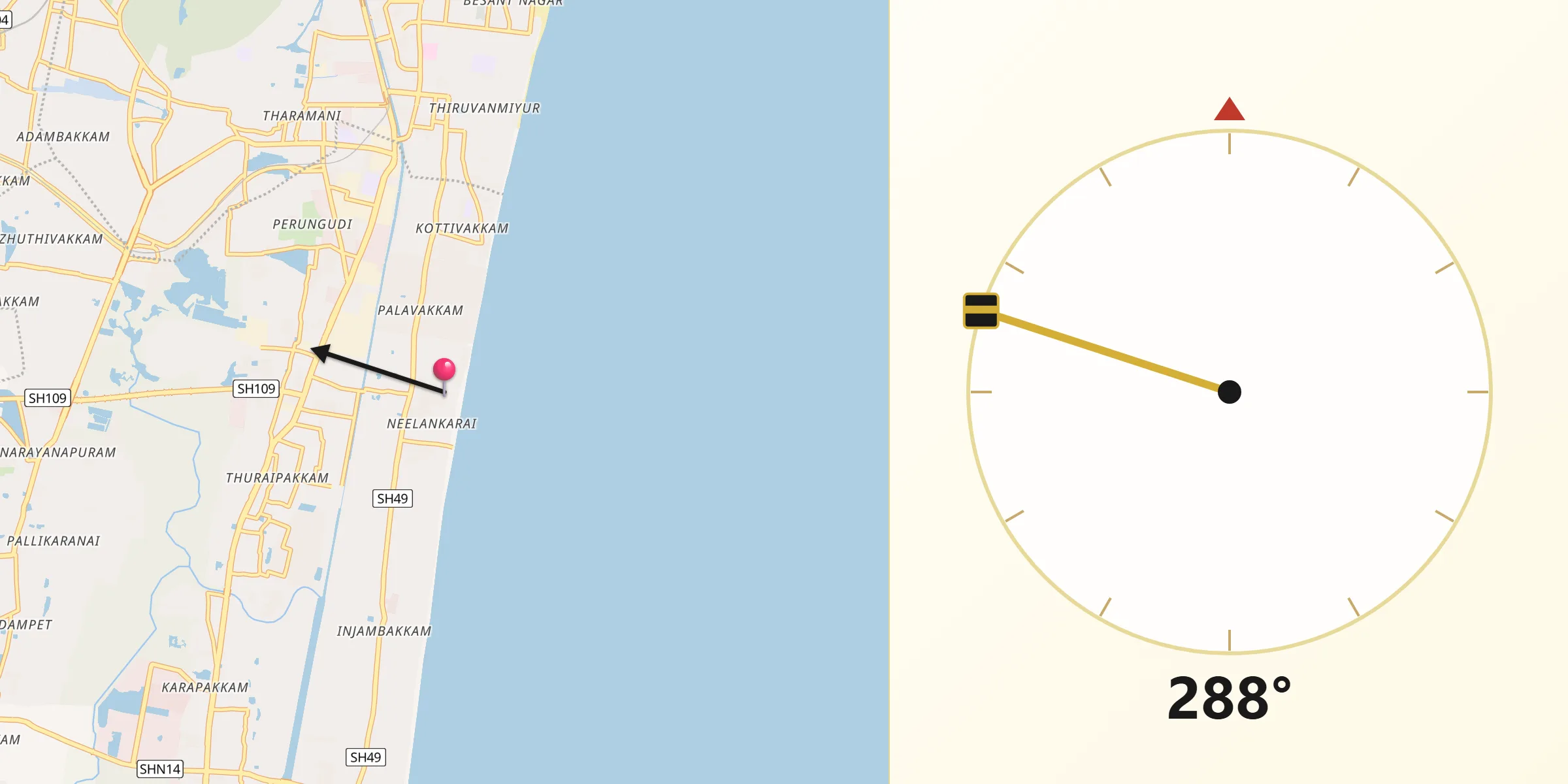 Qibla Direction from Neelankarai