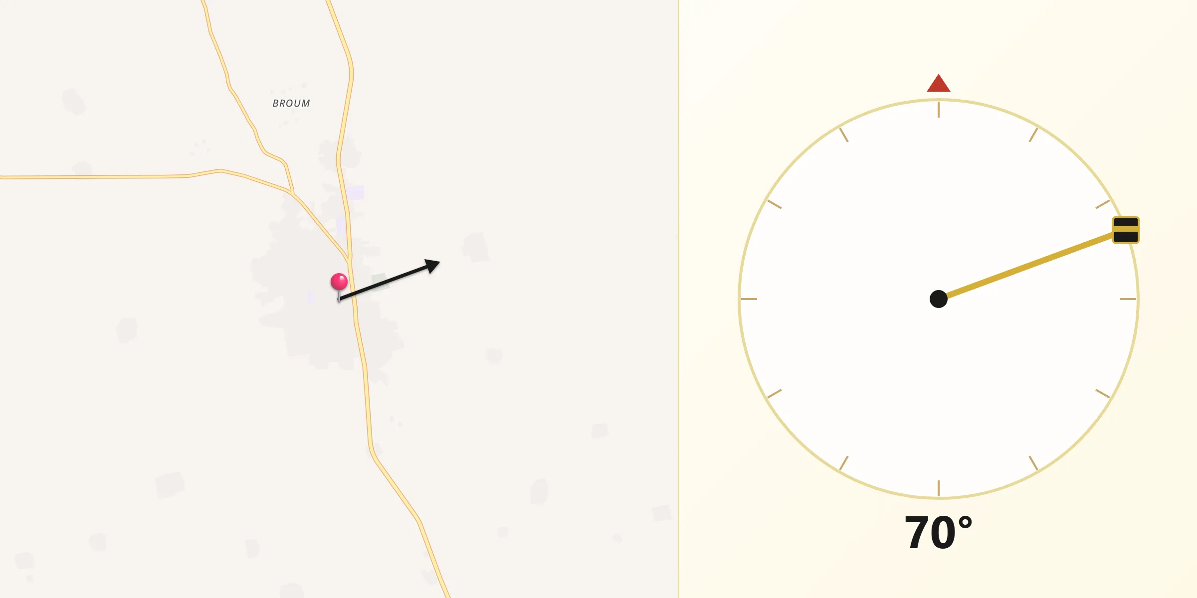 Direction vers la Qibla depuis Magaria