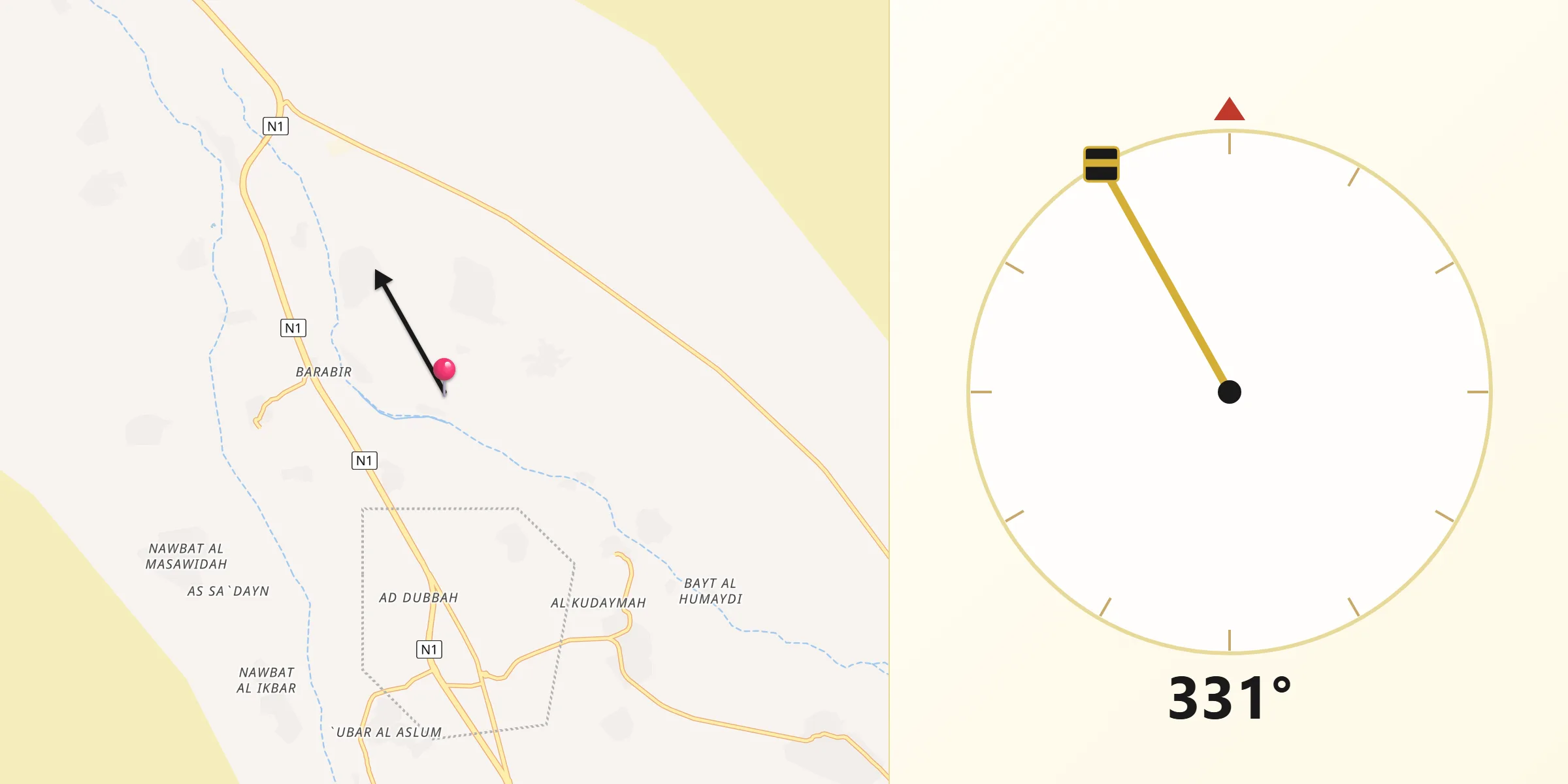اتجاه القبلة من تبن