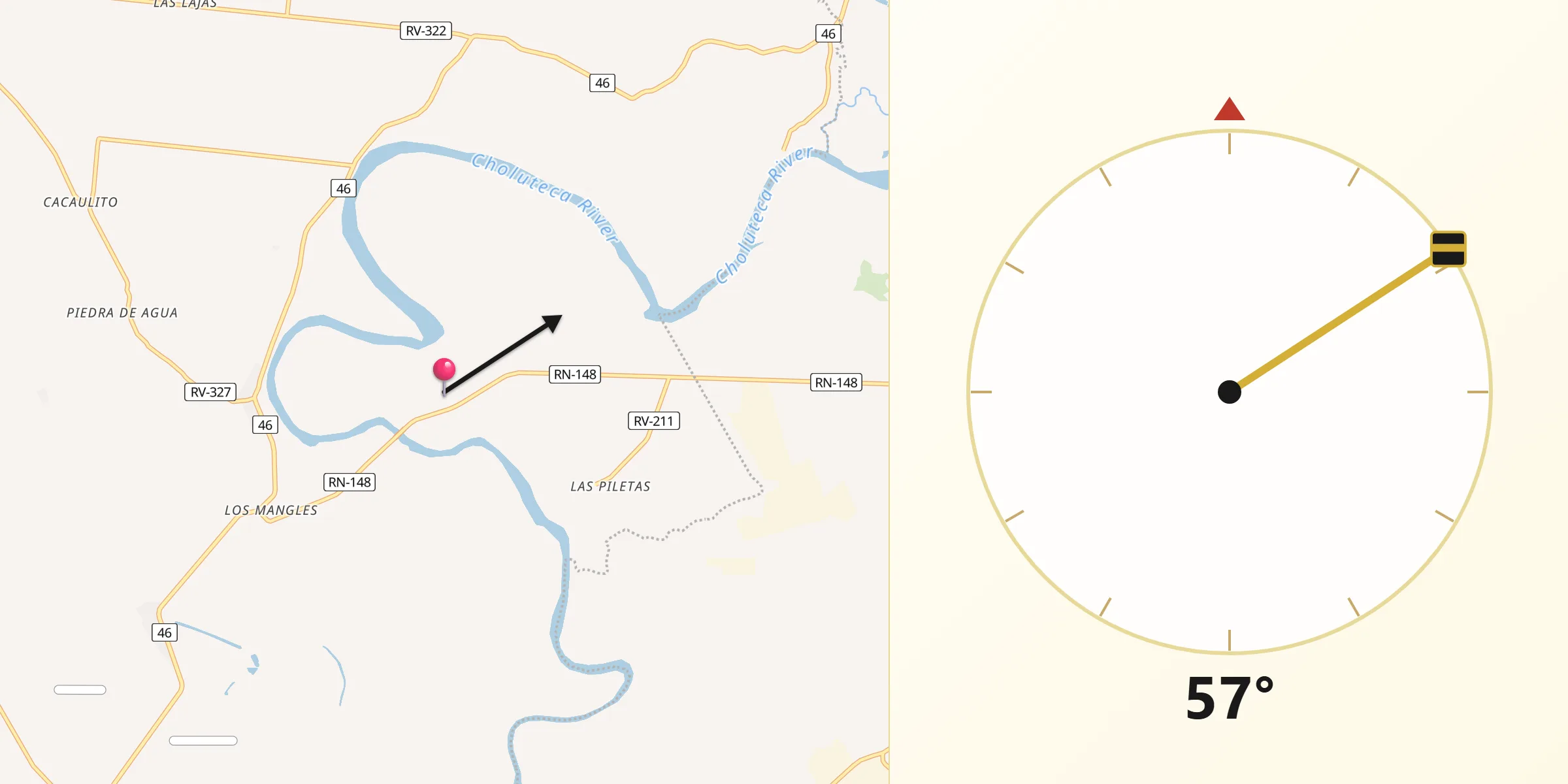 Dirección de la Qibla desde Marcovia