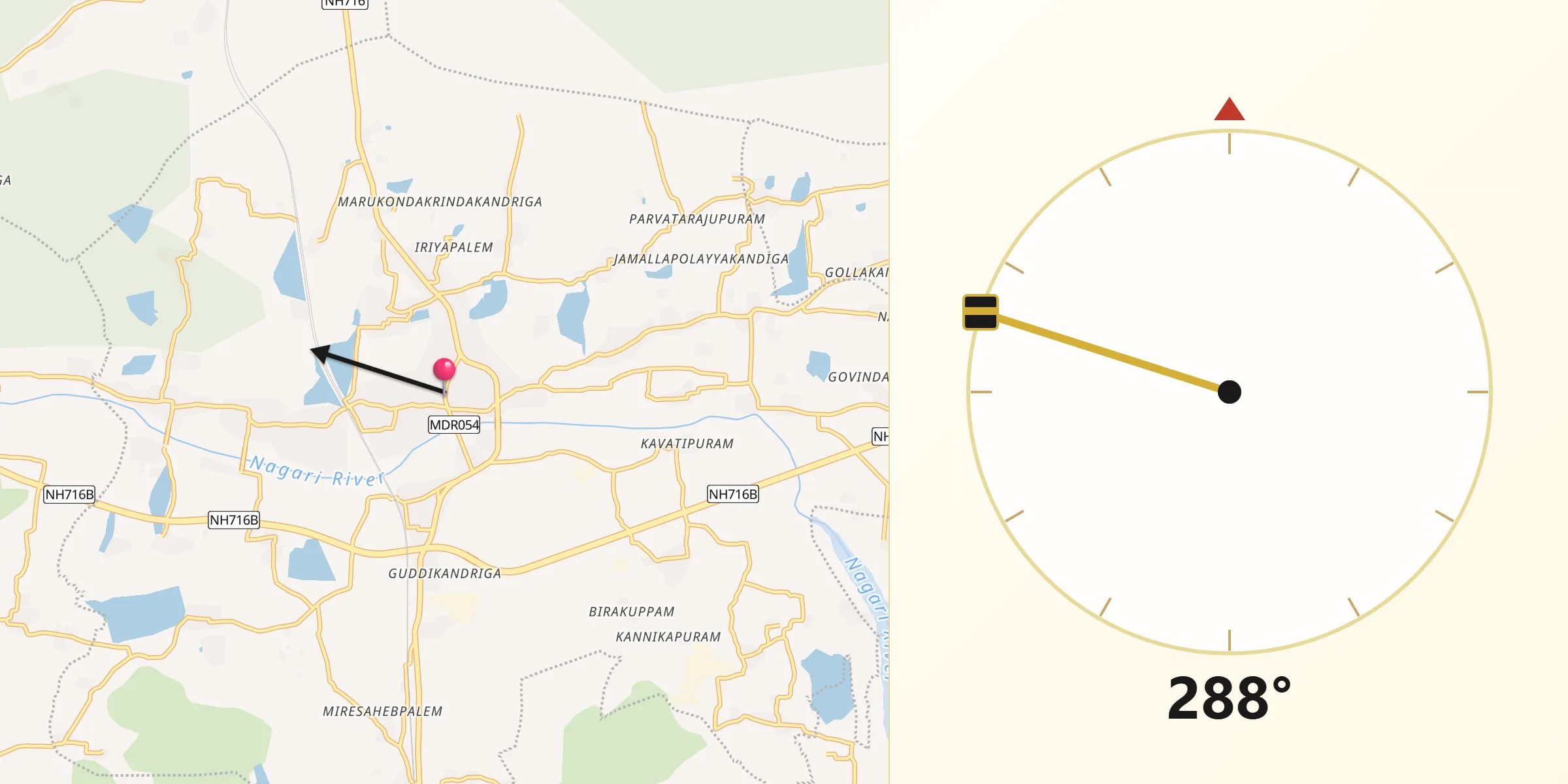 Qibla Direction from Nagari