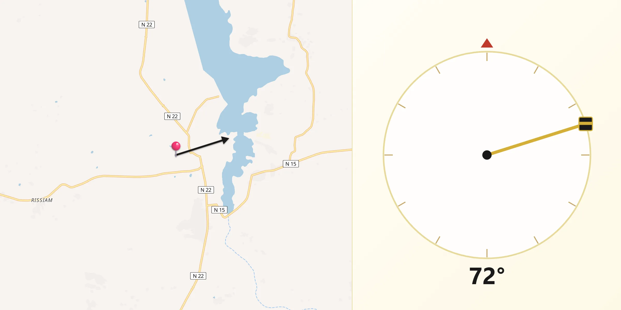 Direction vers la Qibla depuis Kongoussi