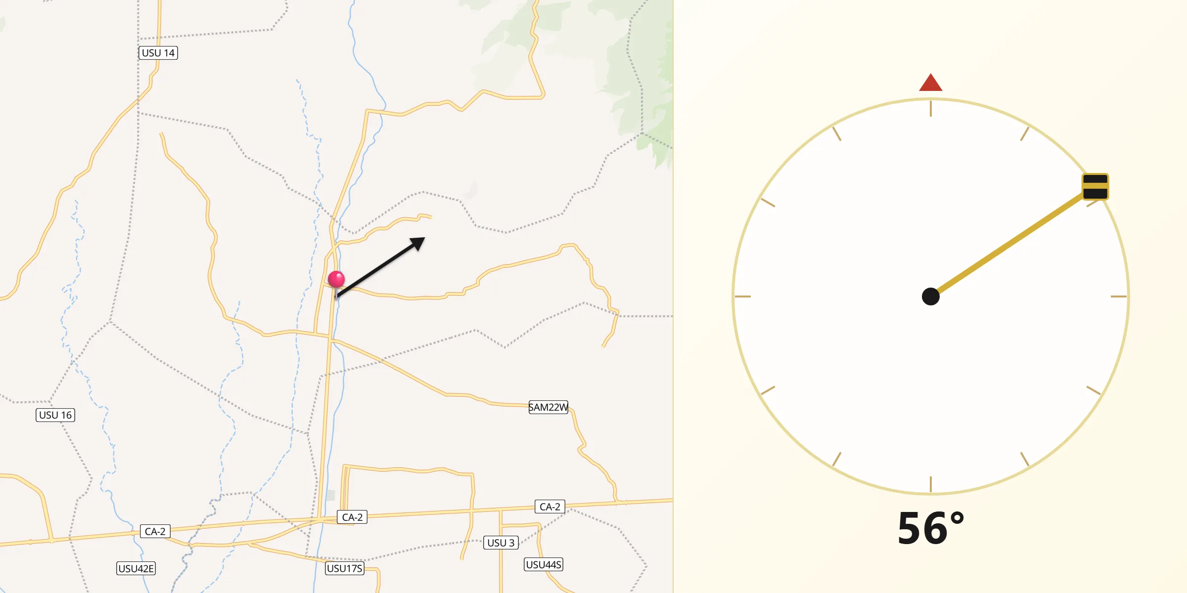 Dirección de la Qibla desde San Rafael Oriente