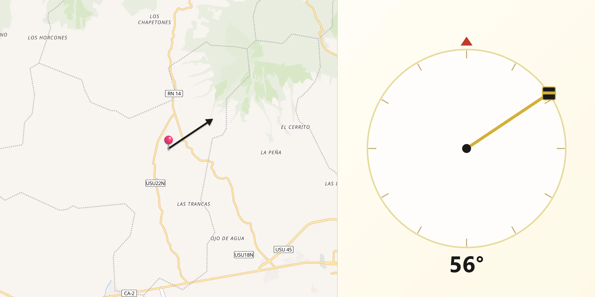 Dirección de la Qibla desde Ozatlán