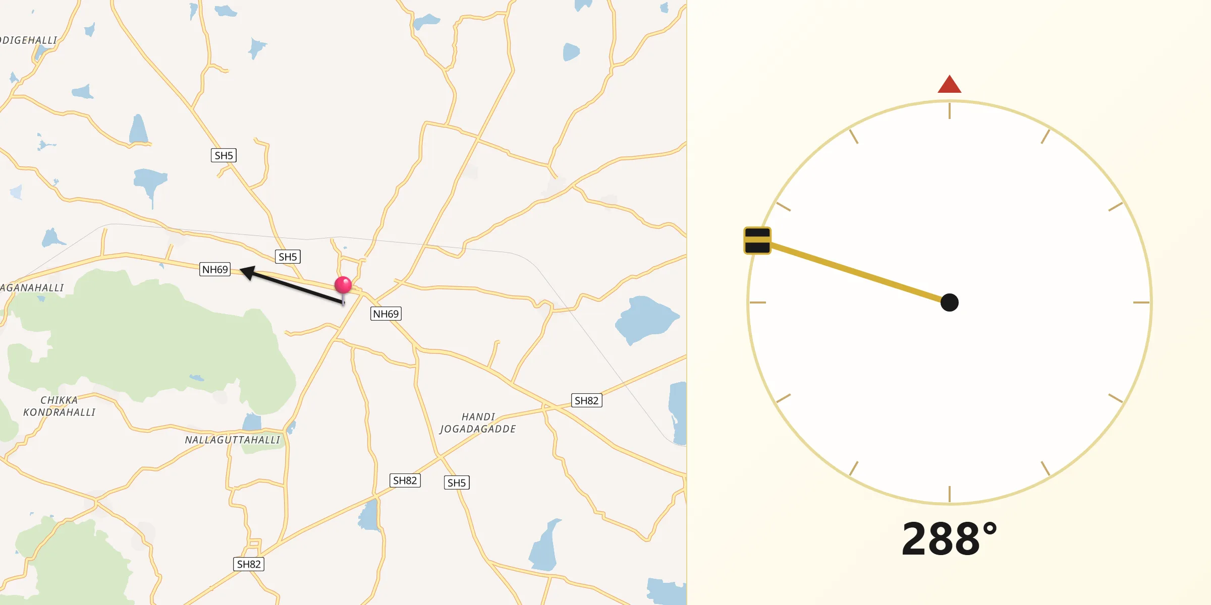 Qibla Direction from Chintamani