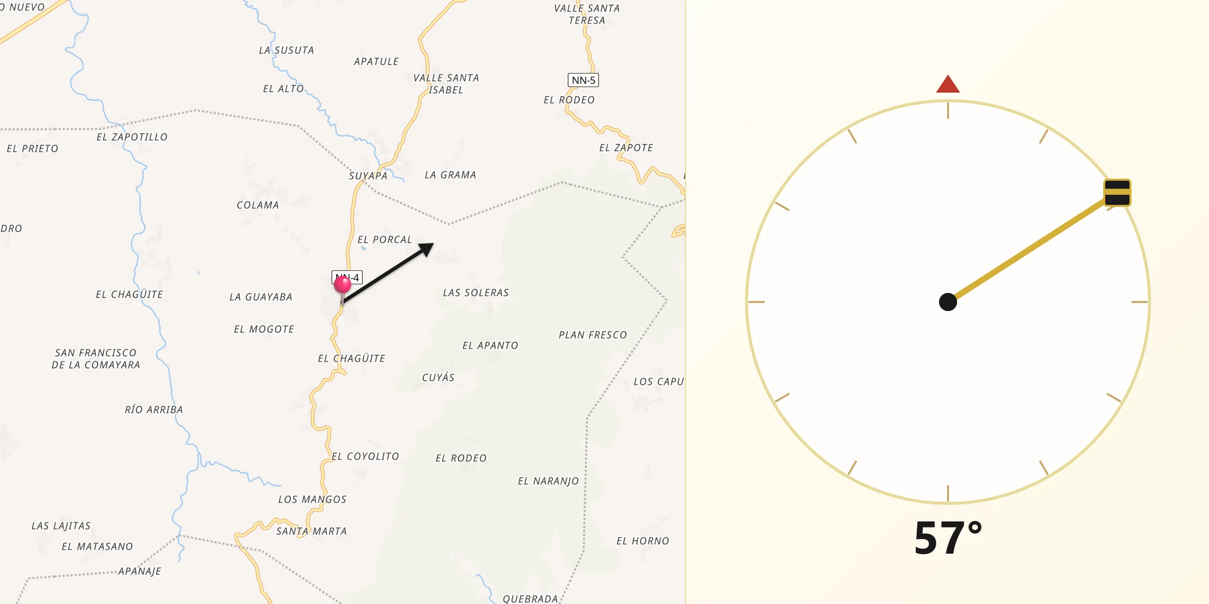 Dirección de la Qibla desde San Lucas