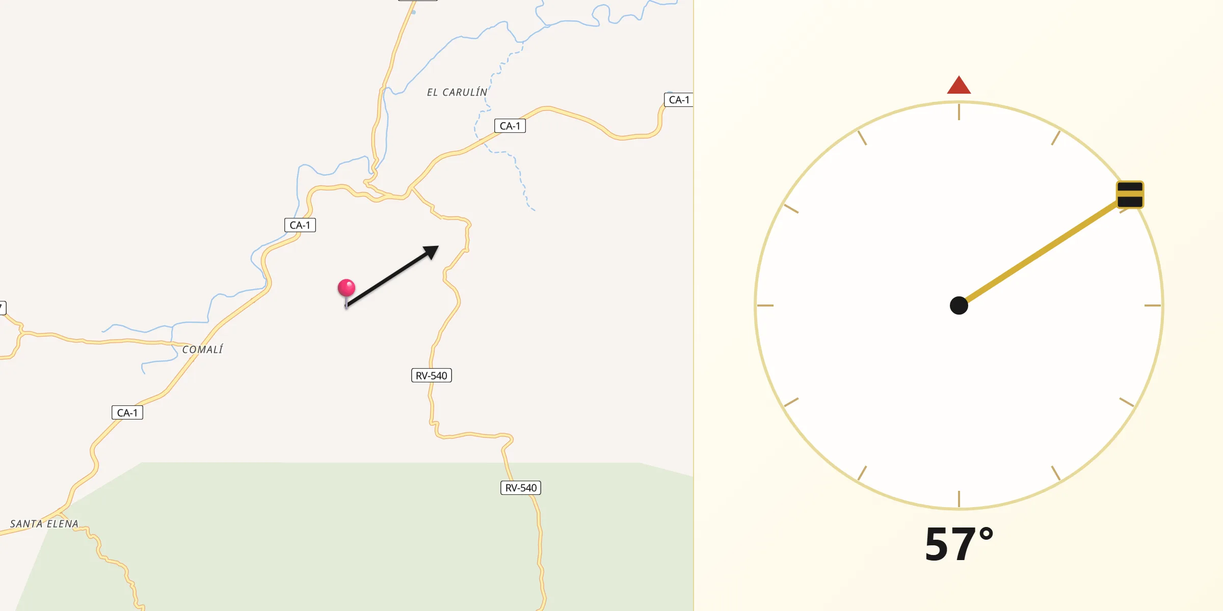 Dirección de la Qibla desde San Marcos de Colón