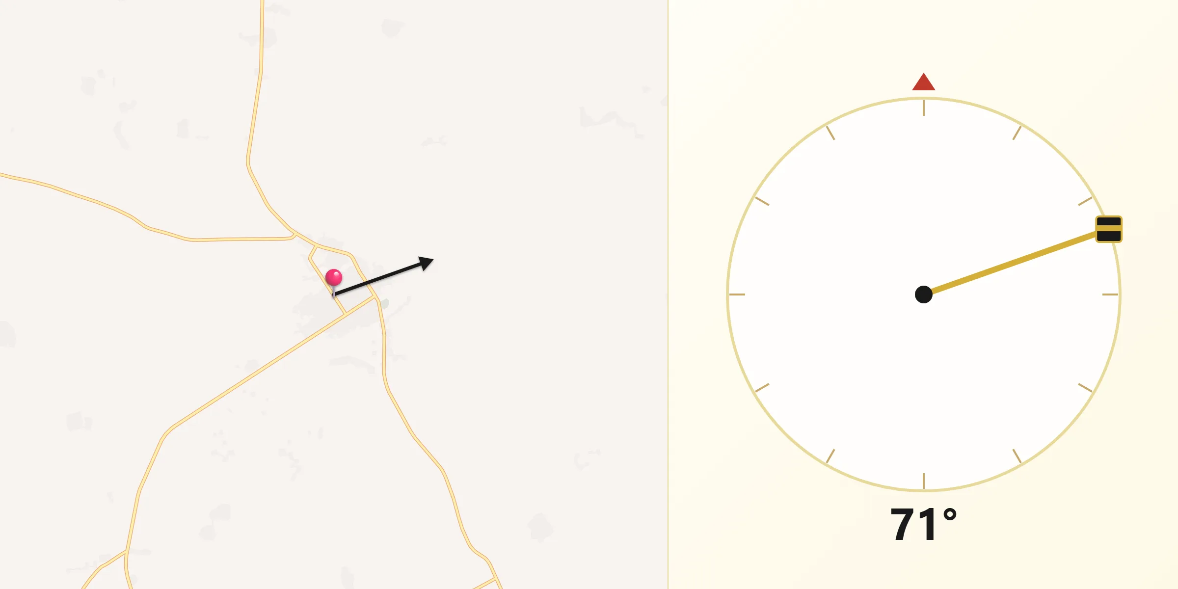 Direction vers la Qibla depuis Matamey