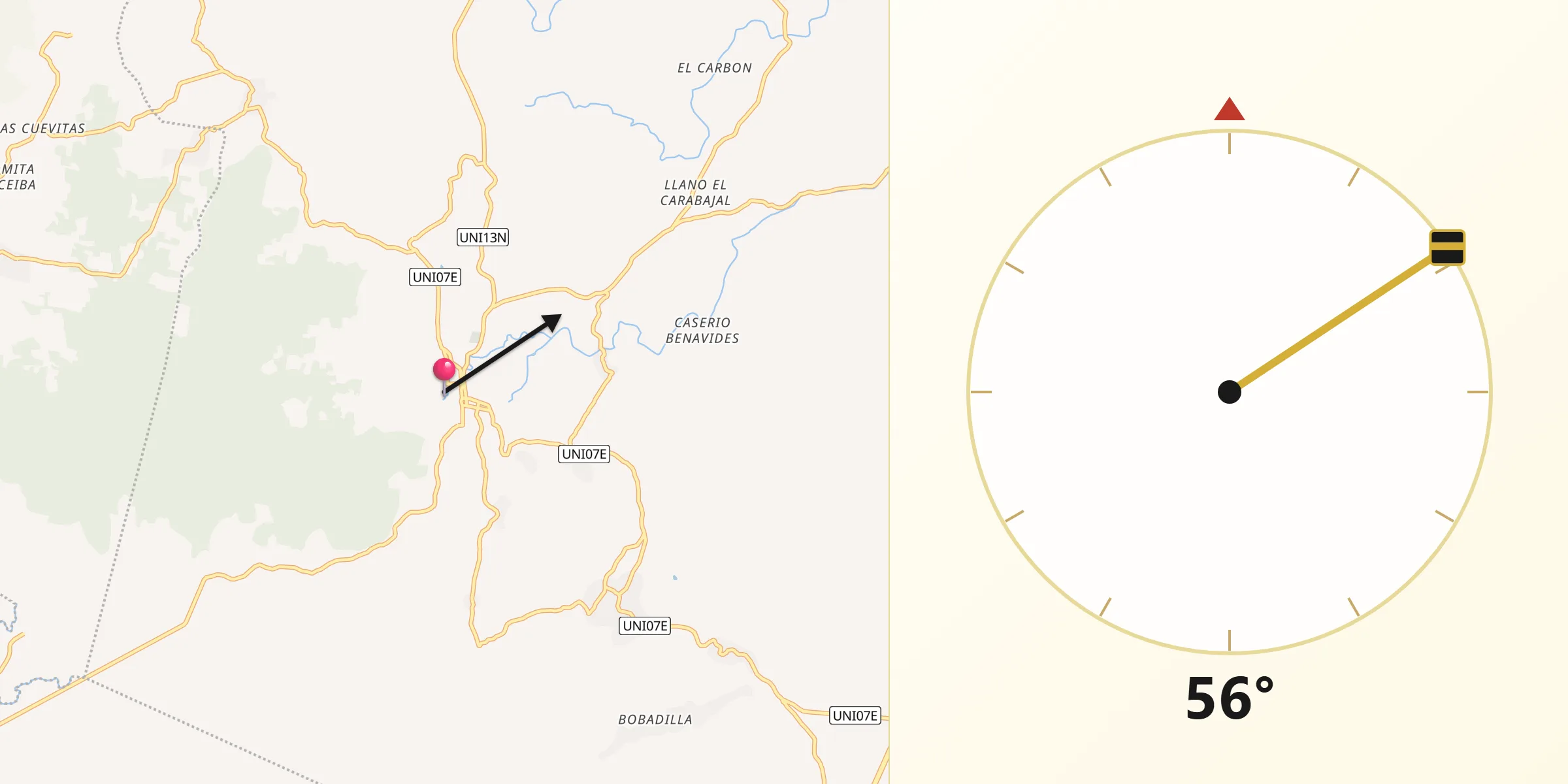 Dirección de la Qibla desde San Alejo