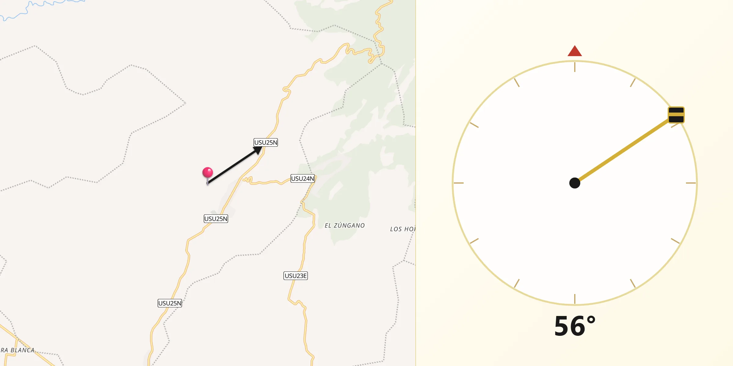 Dirección de la Qibla desde San Agustín