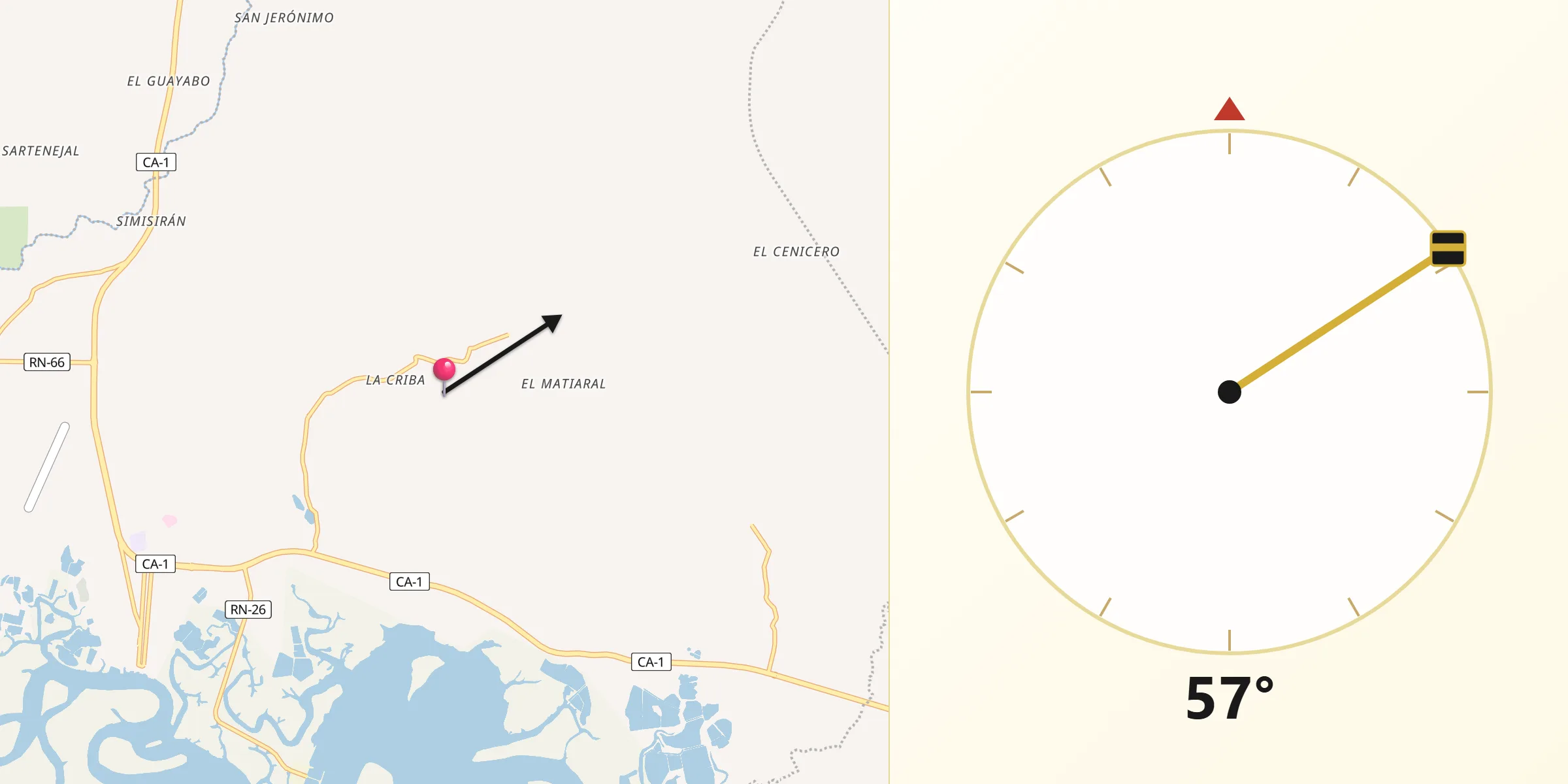 Dirección de la Qibla desde San Lorenzo