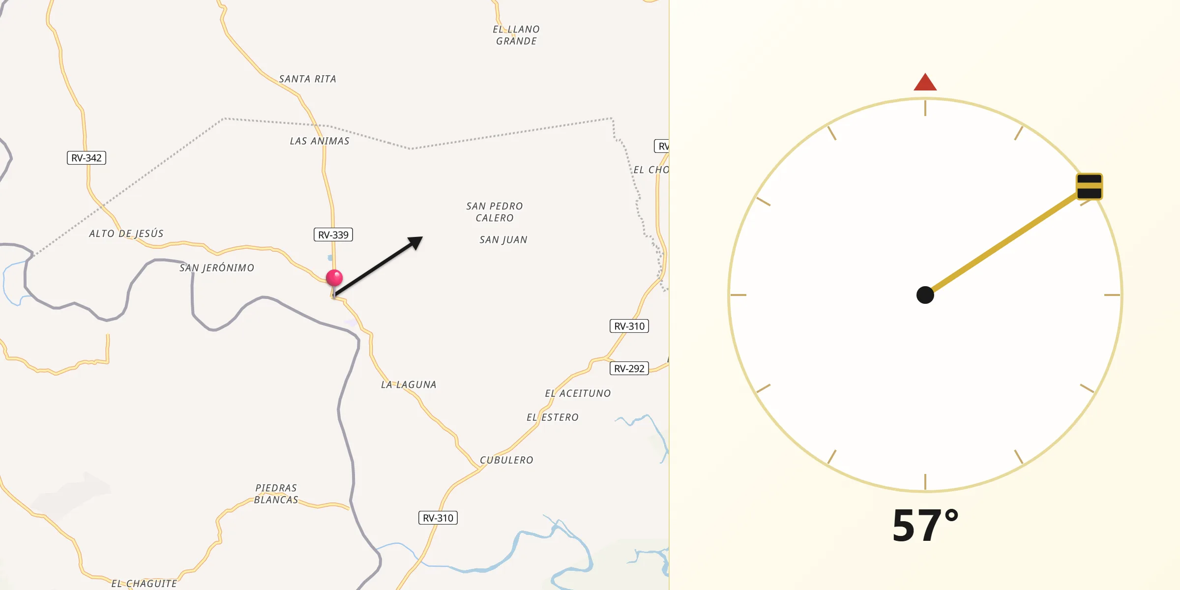 Dirección de la Qibla desde La Alianza