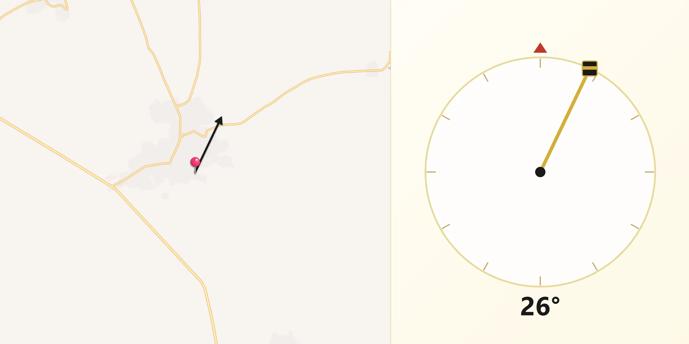 اتجاه القبلة من دوكة