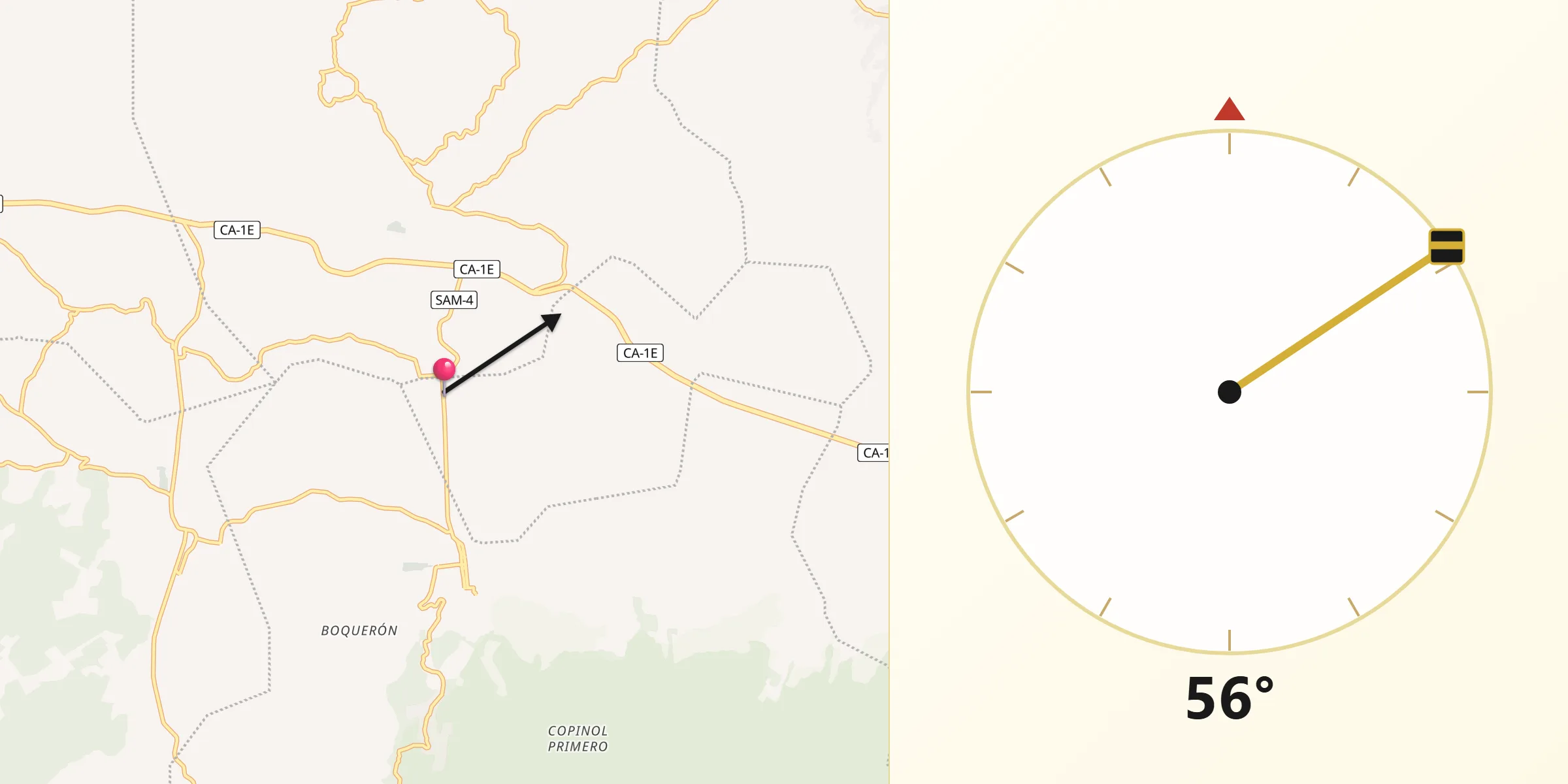 Dirección de la Qibla desde Nueva Guadalupe