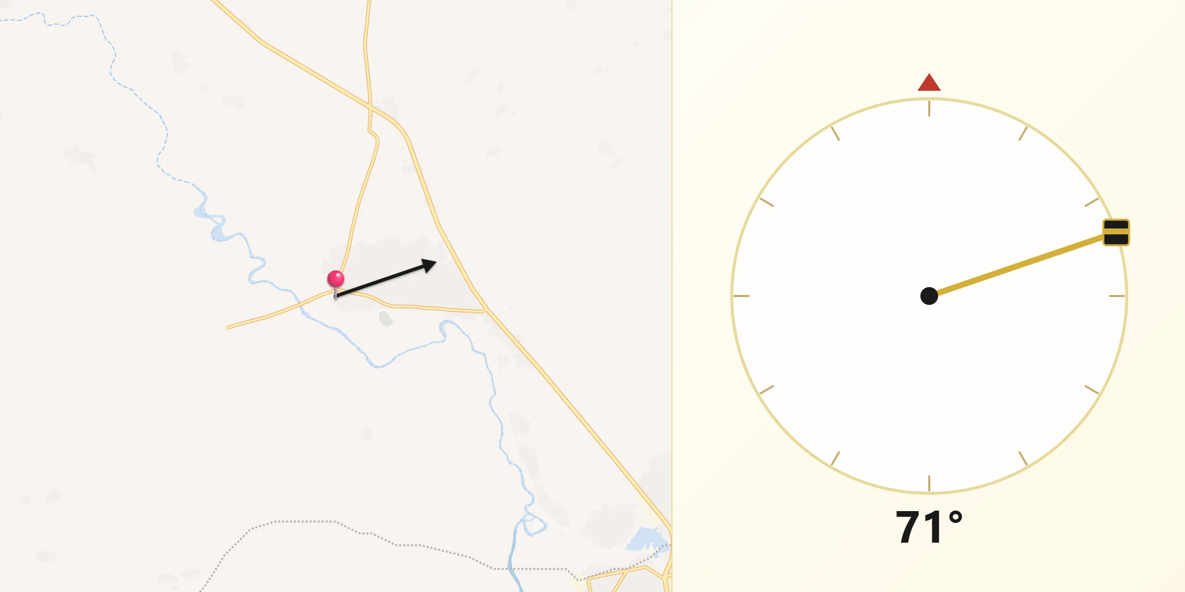 Direction vers la Qibla depuis Tibiri