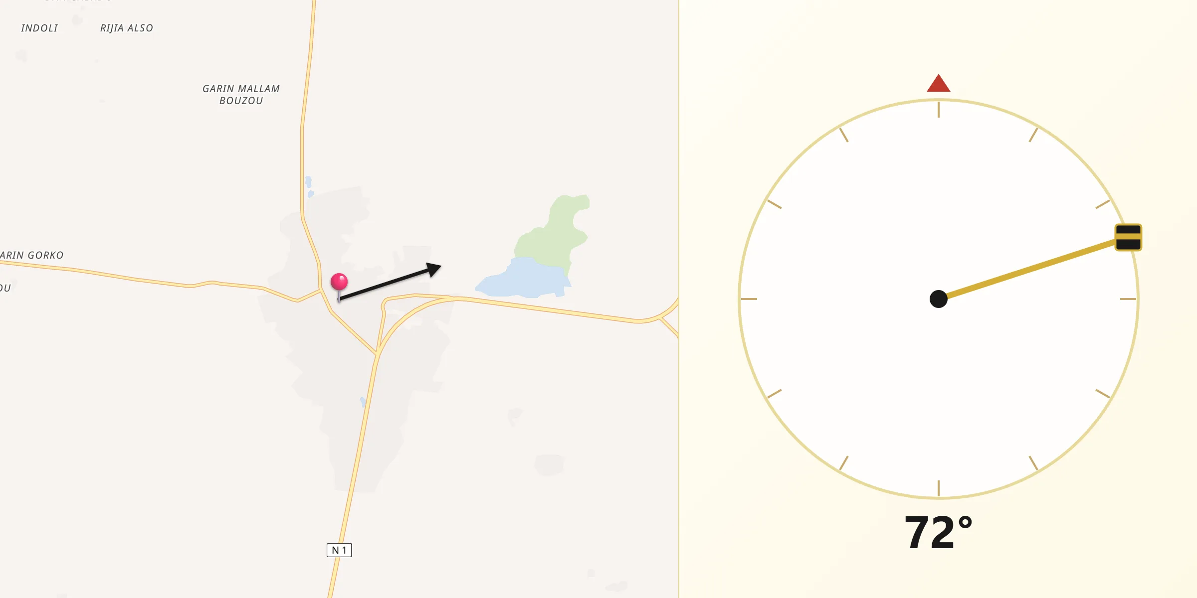 اتجاه القبلة من دوغوندوتشي