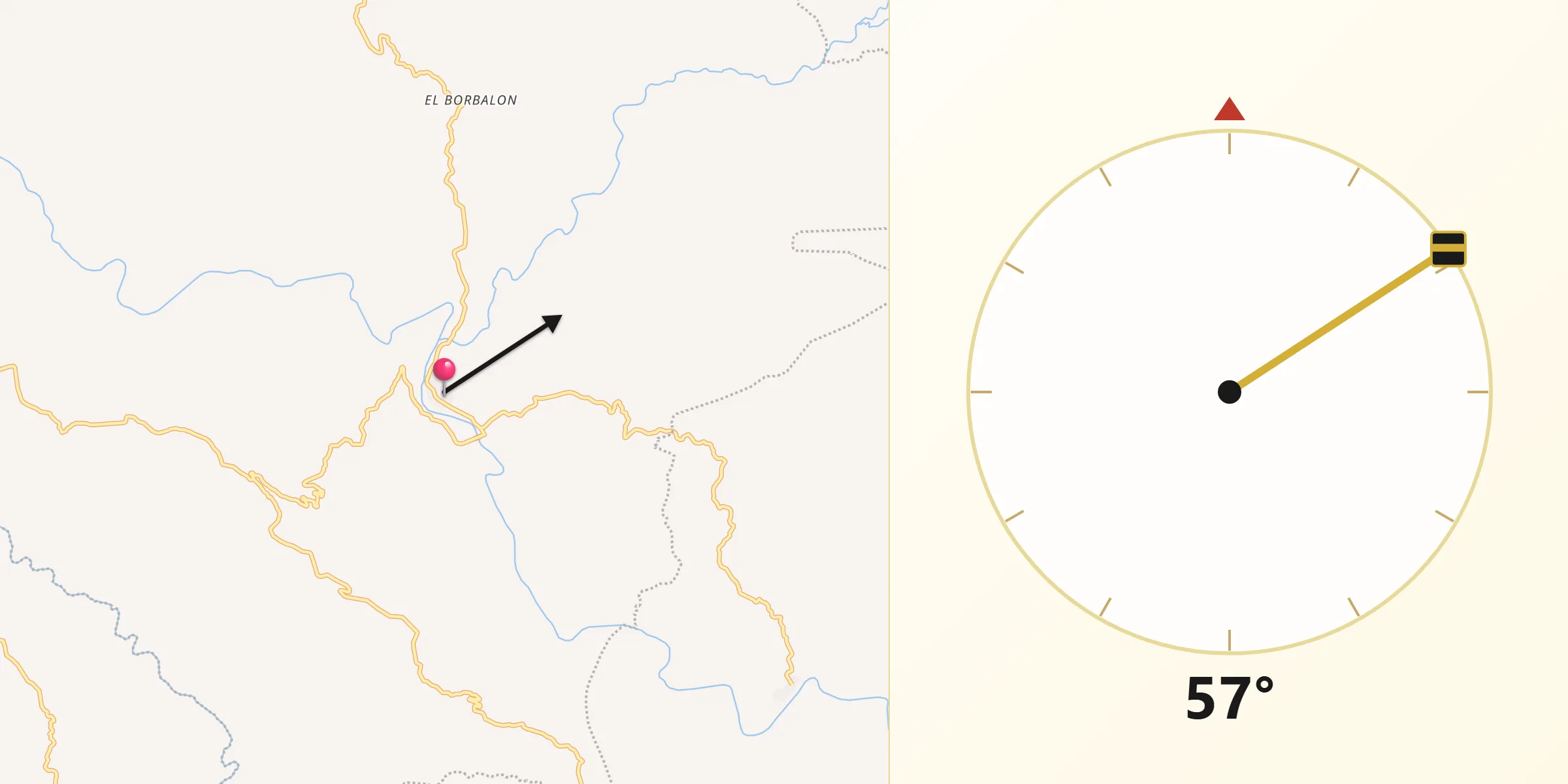 Dirección de la Qibla desde Texíguat