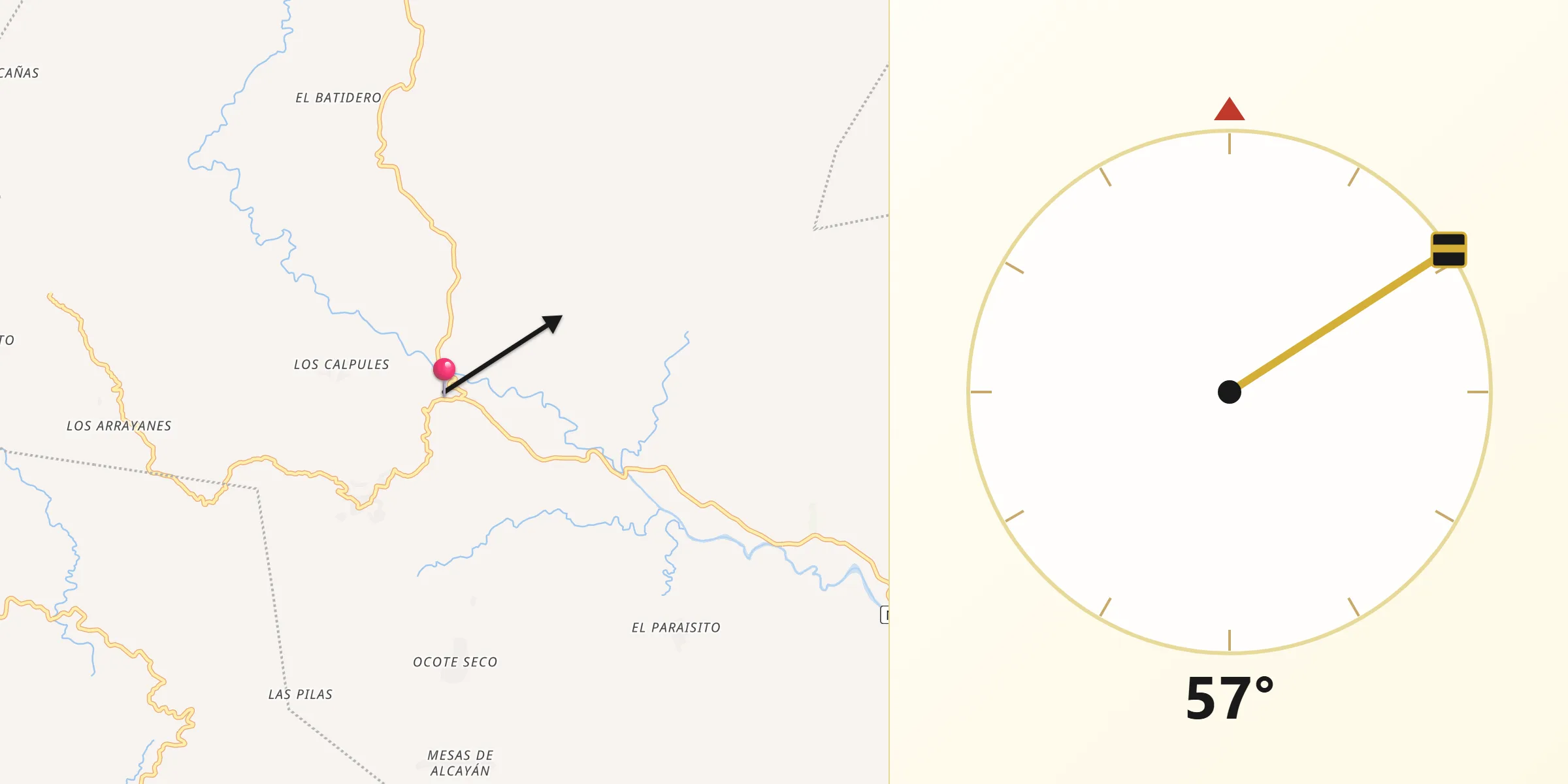 Dirección de la Qibla desde Macuelizo