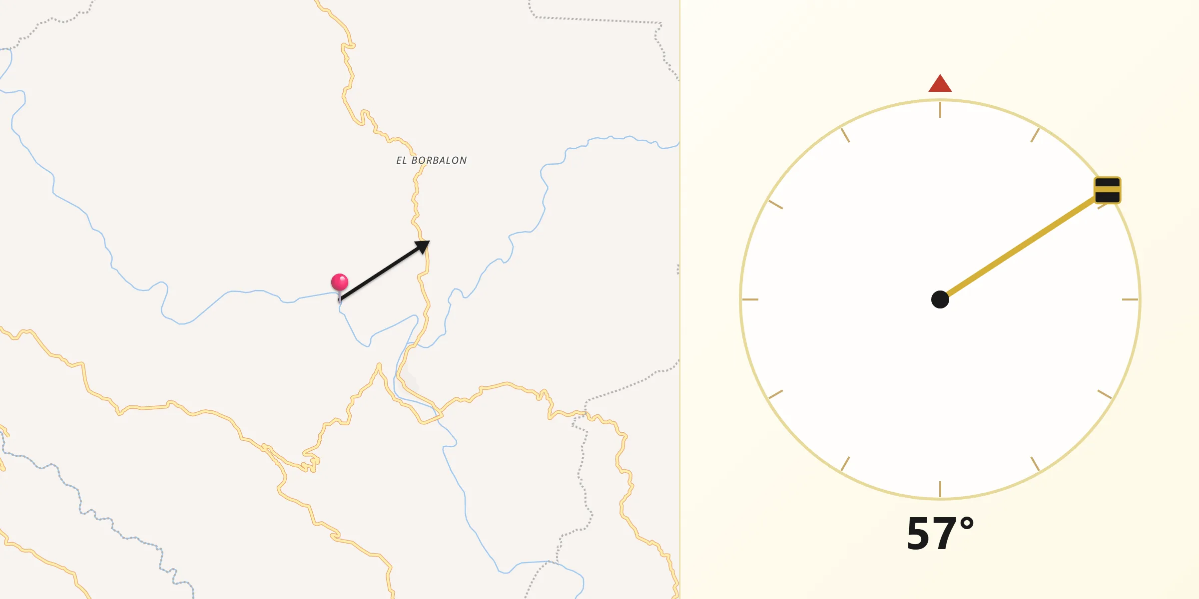 Dirección de la Qibla desde Municipio de Texiguat