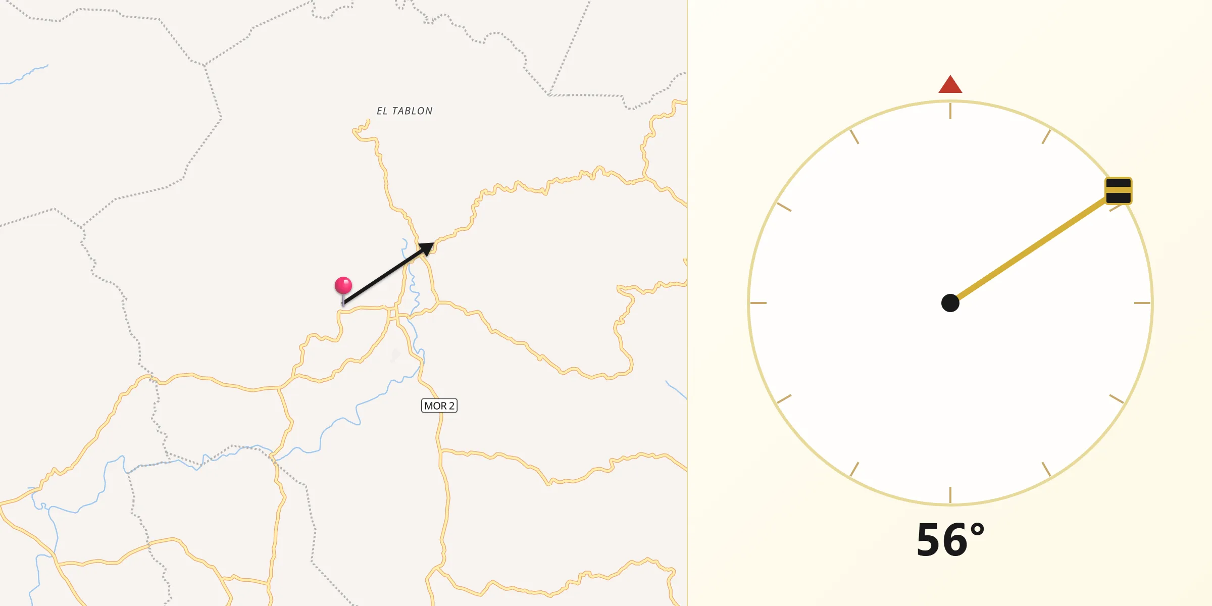 Dirección de la Qibla desde Sociedad