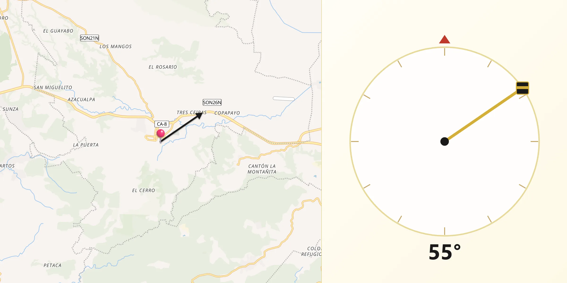 Dirección de la Qibla desde Armenia