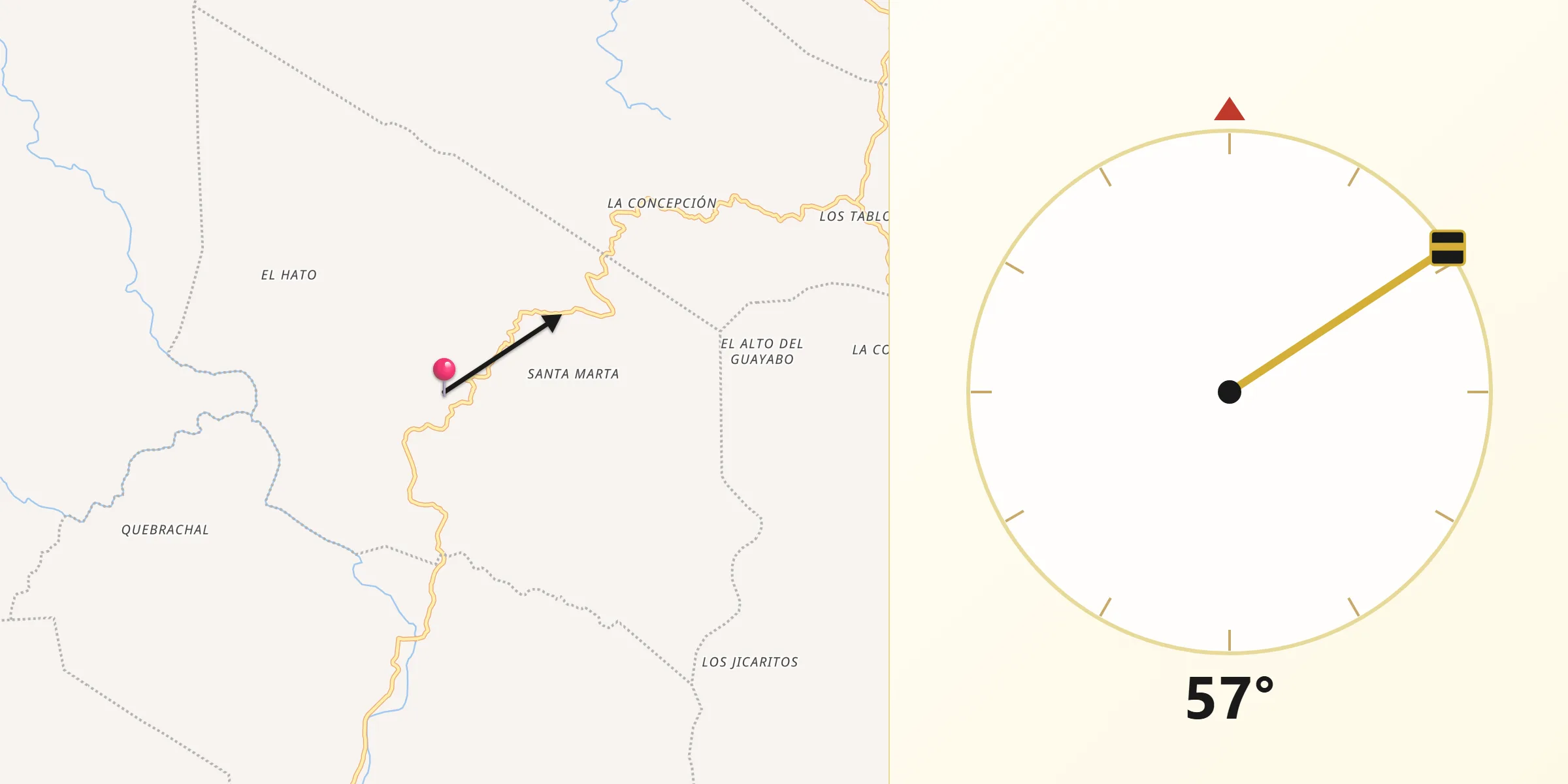 Dirección de la Qibla desde San Miguelito