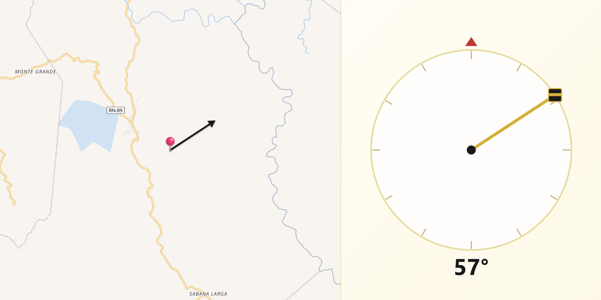 Dirección de la Qibla desde Nueva Armenia