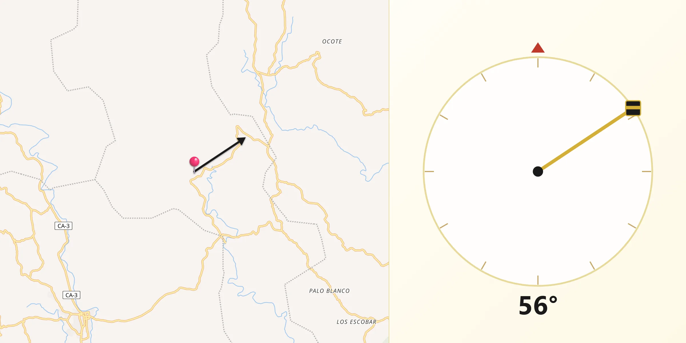 Dirección de la Qibla desde Nueva Esparta