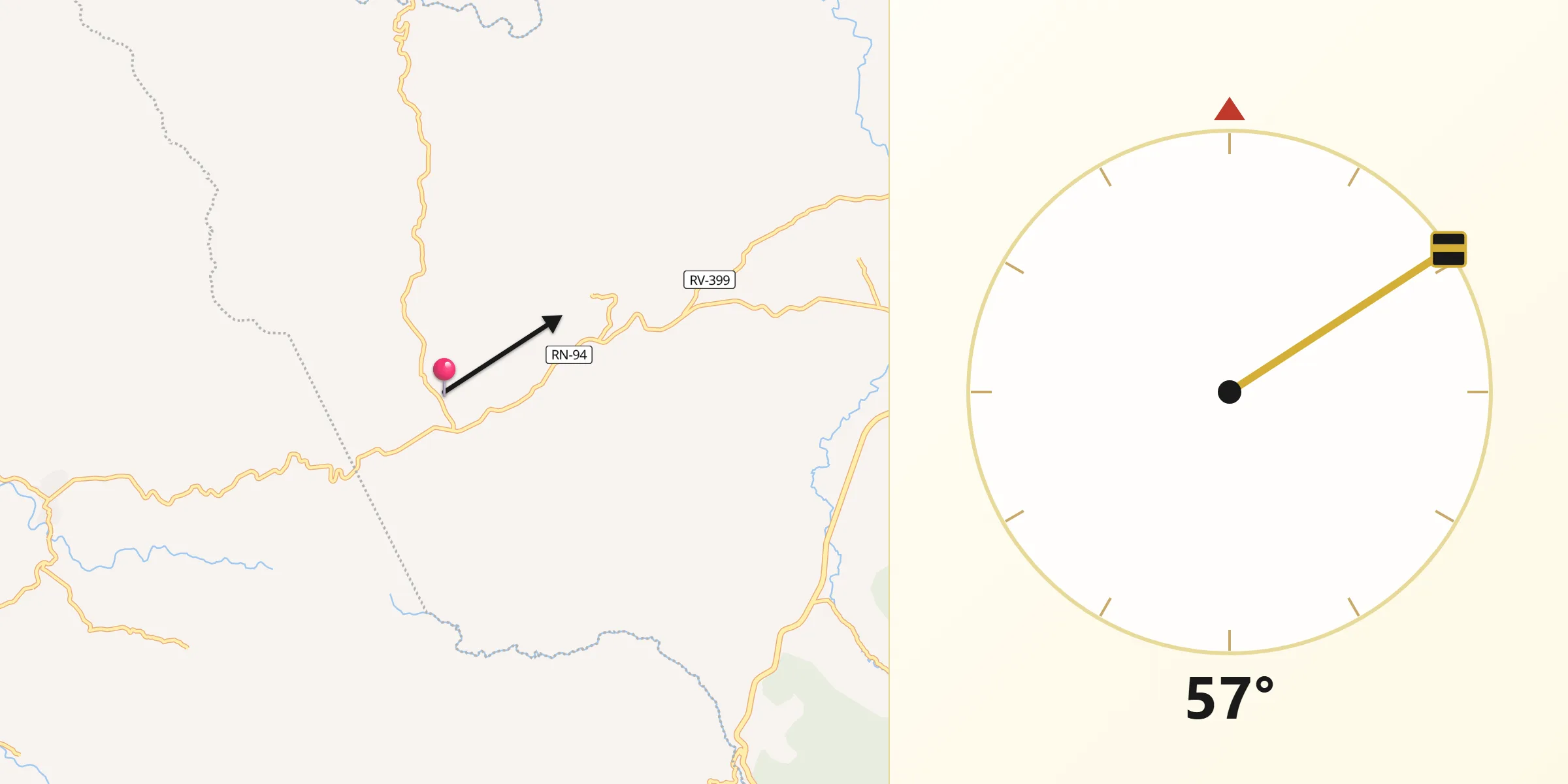 Dirección de la Qibla desde Santa Cruz