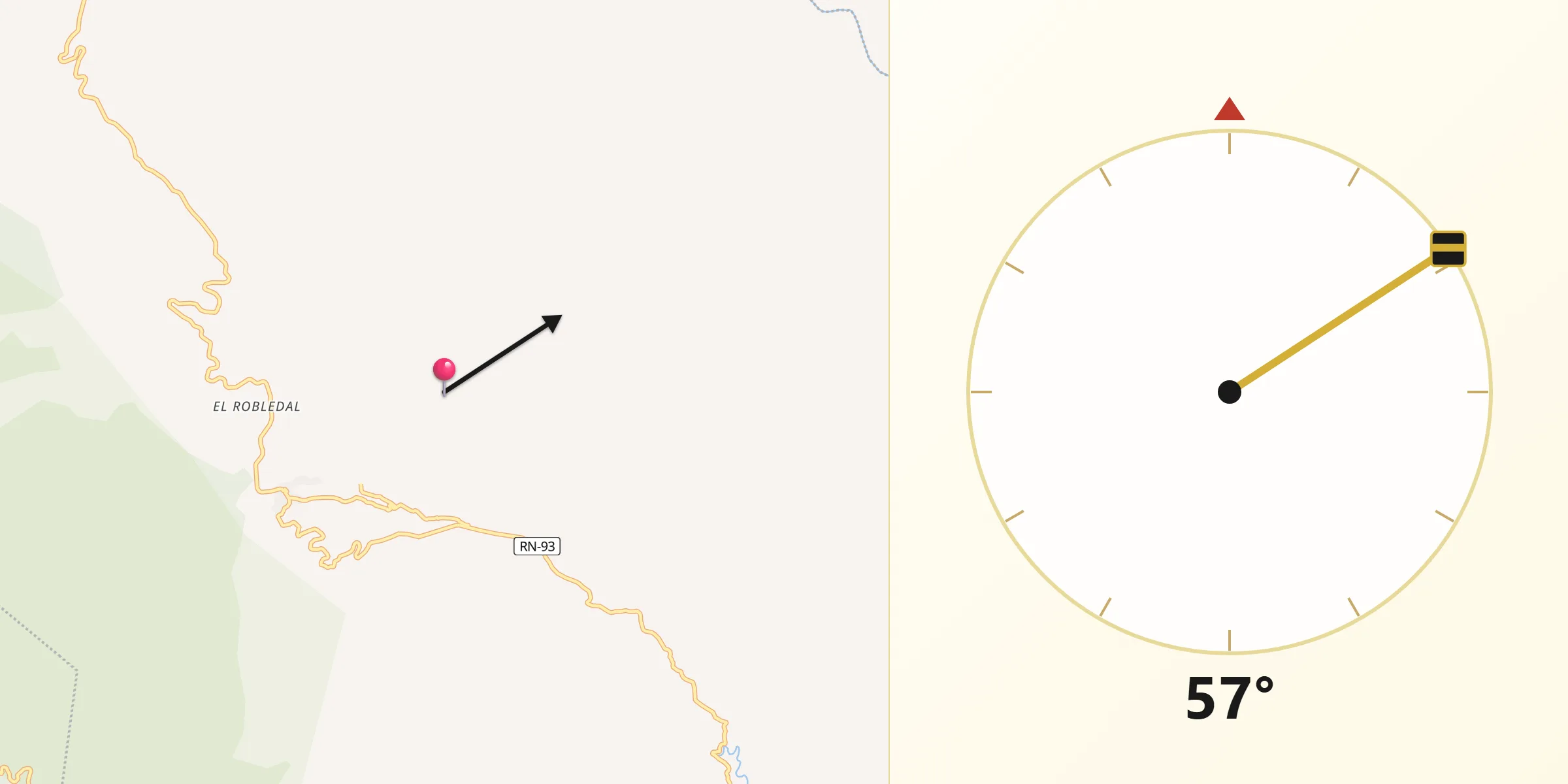 Dirección de la Qibla desde Yuscarán