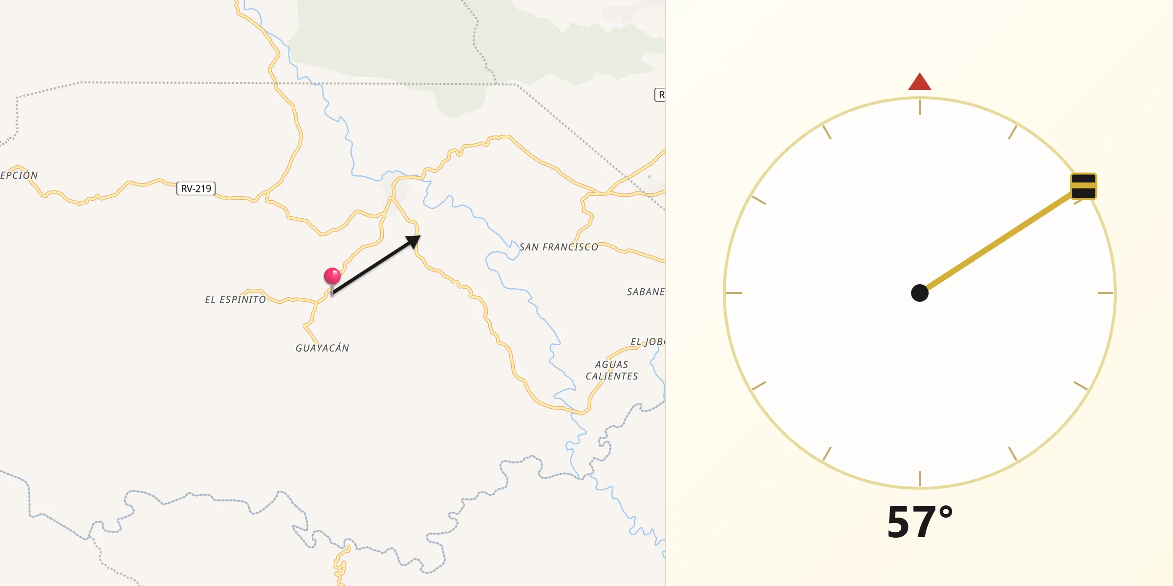 Dirección de la Qibla desde San Matías