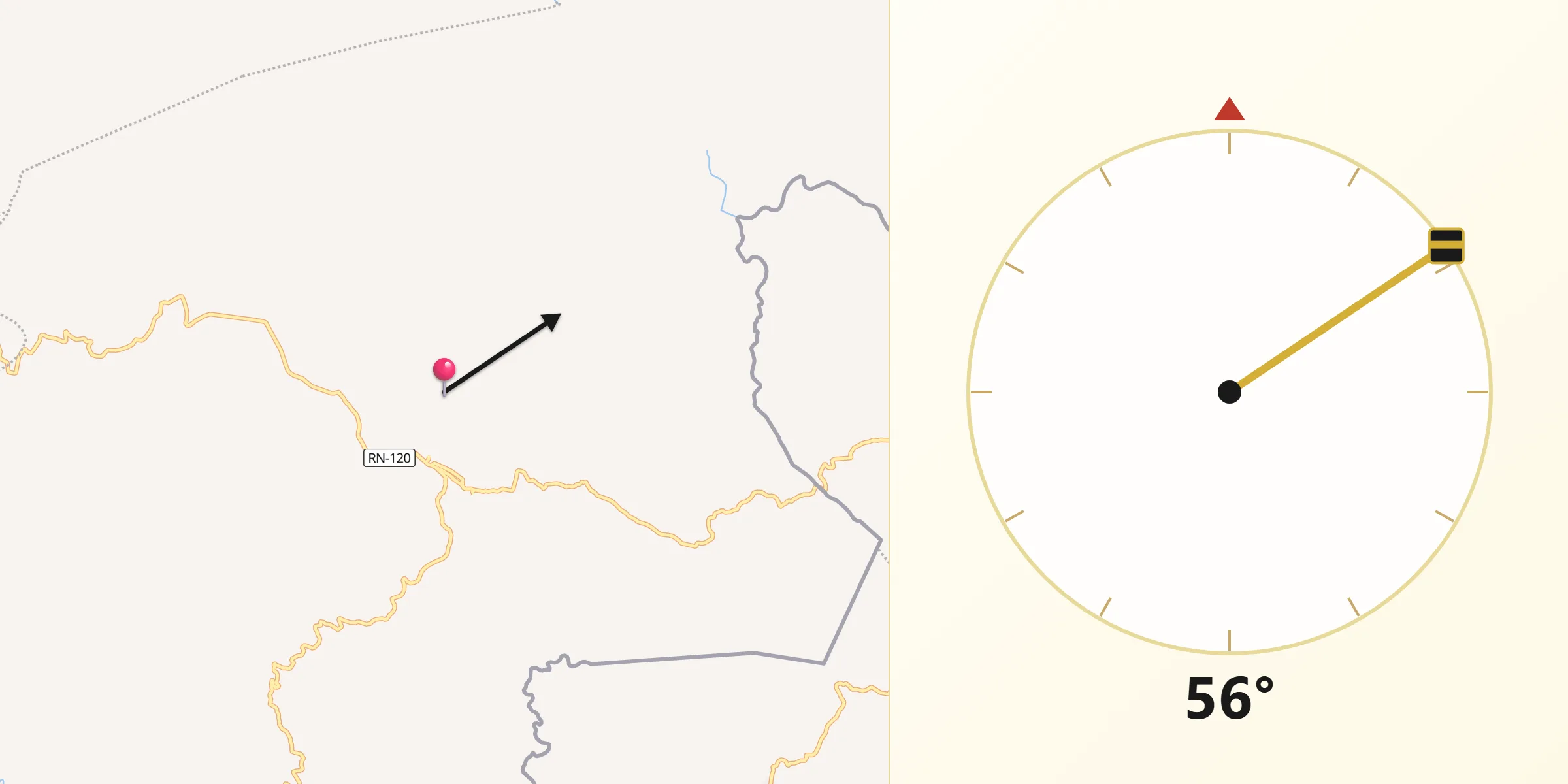 Dirección de la Qibla desde Colomoncagua