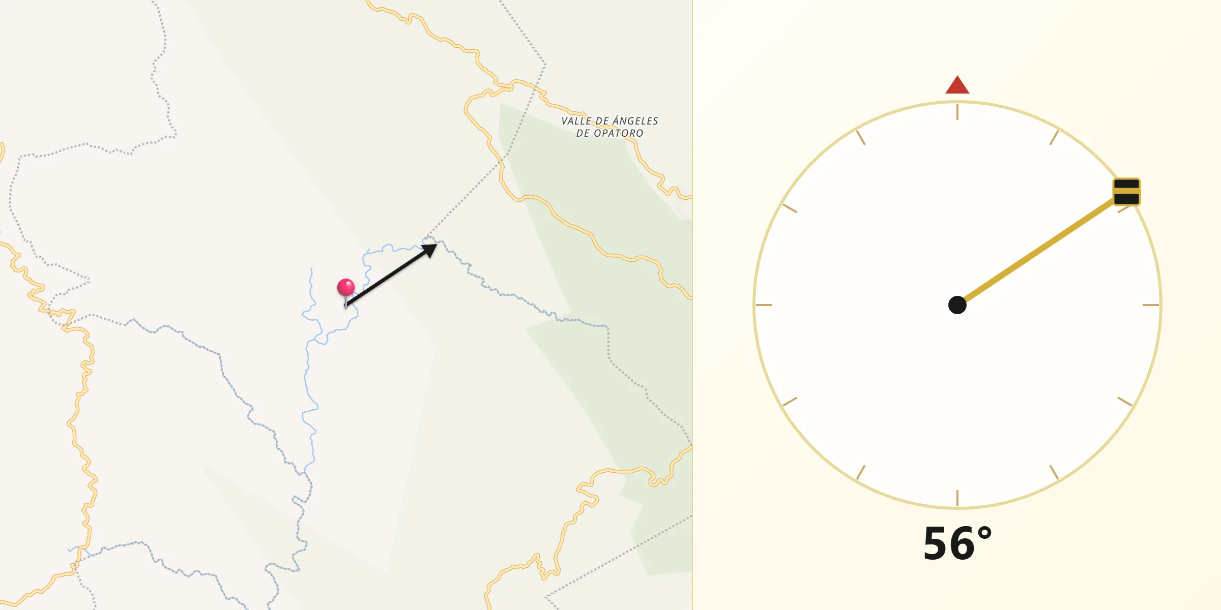 Dirección de la Qibla desde Santa Ana