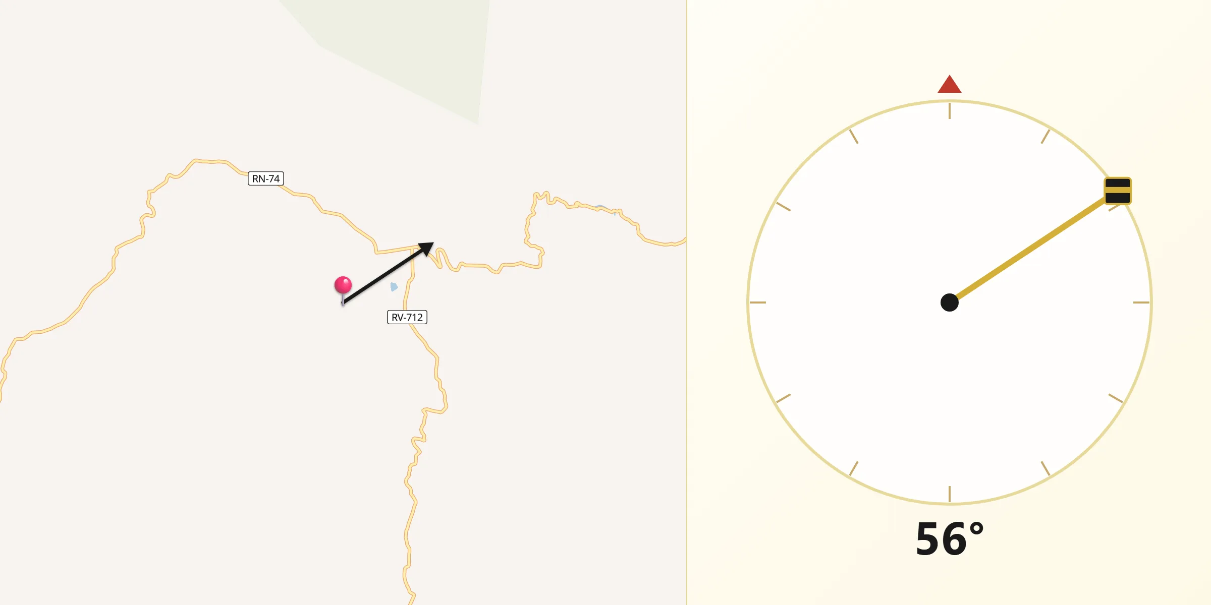 Dirección de la Qibla desde Lepaterique