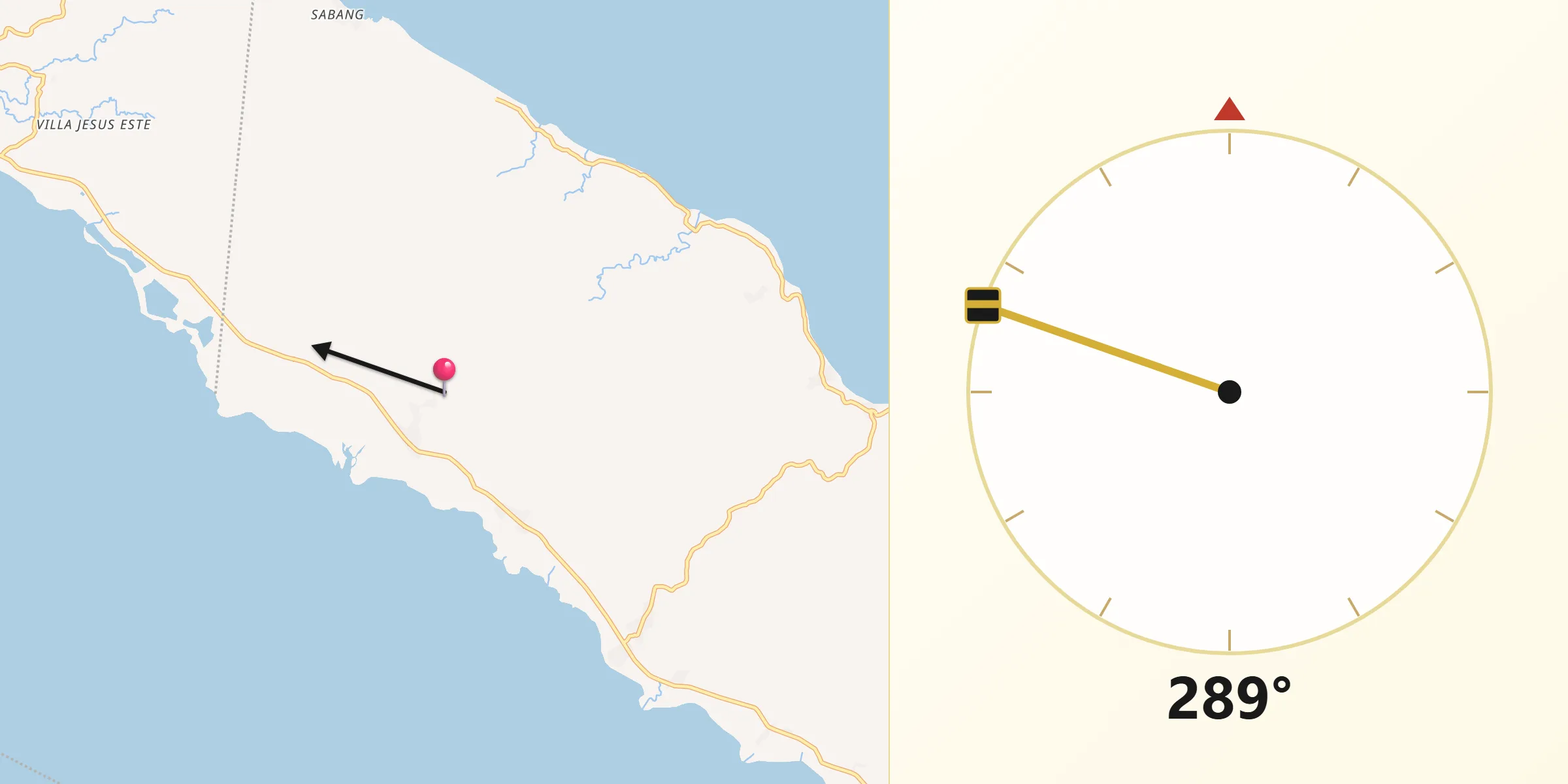Qibla Direction from Calauag