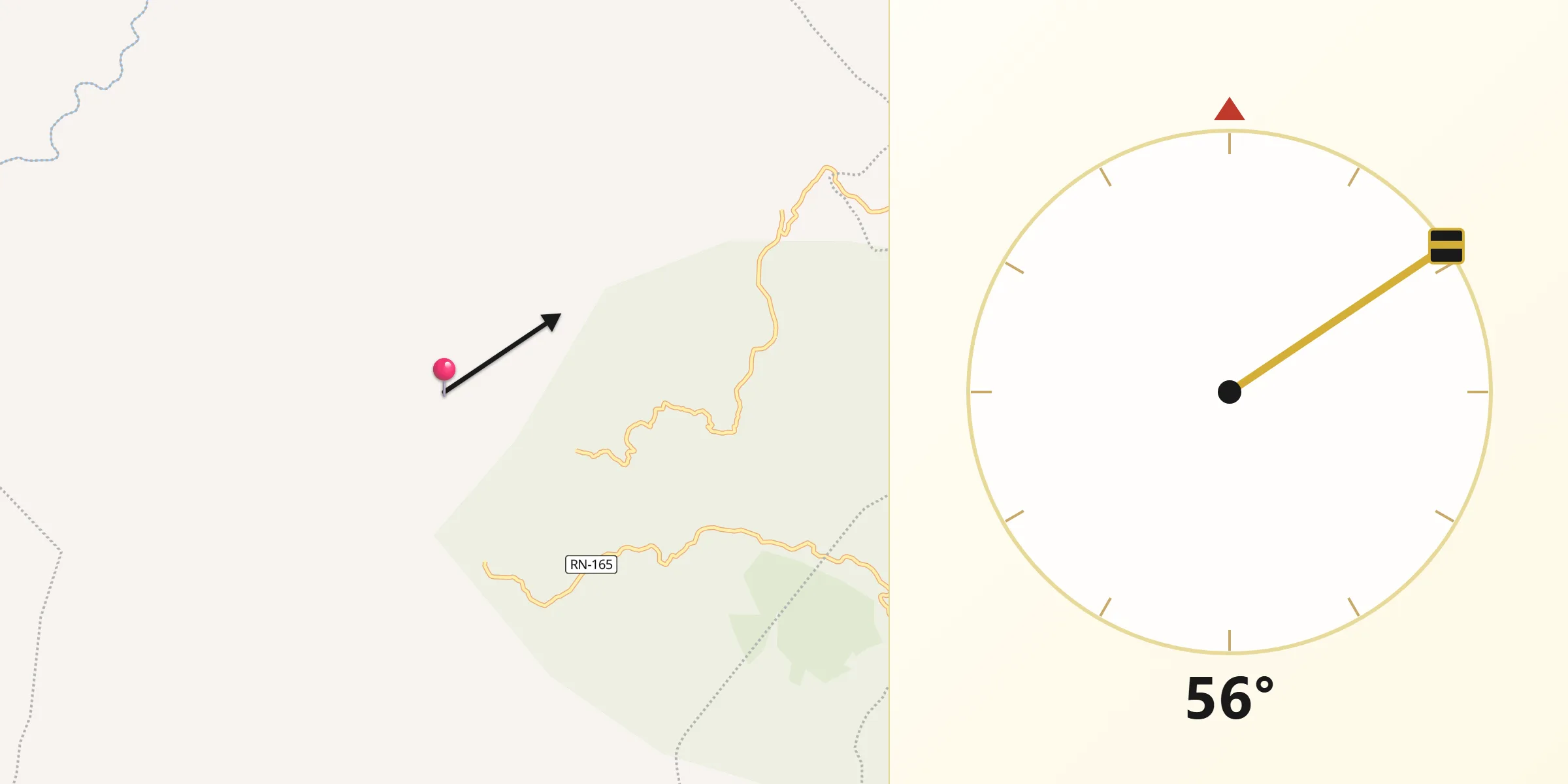 Dirección de la Qibla desde Santa Elena