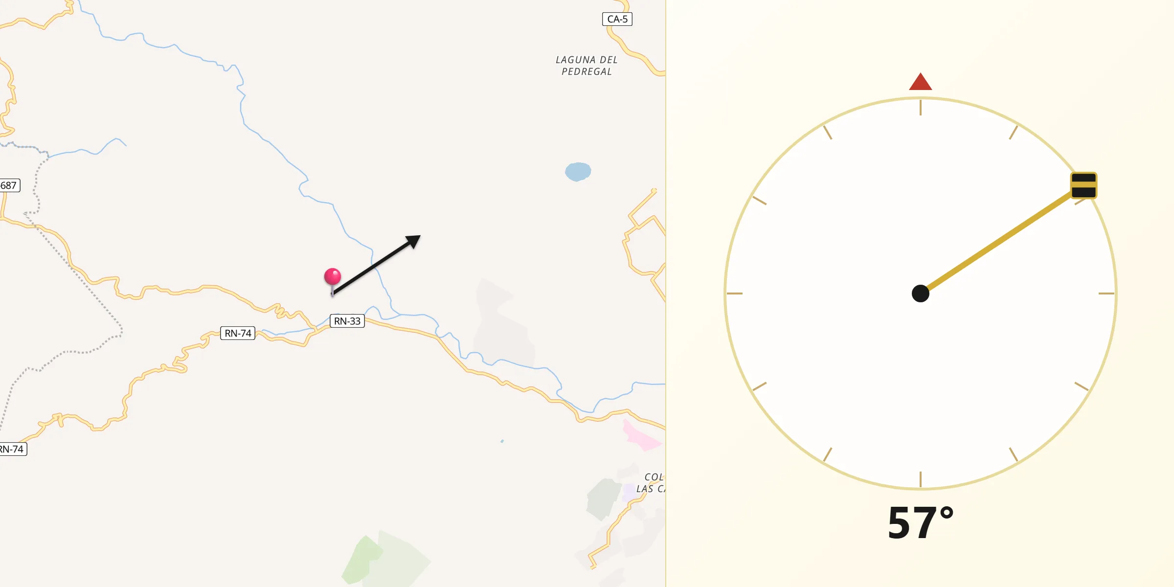 Dirección de la Qibla desde Mateo