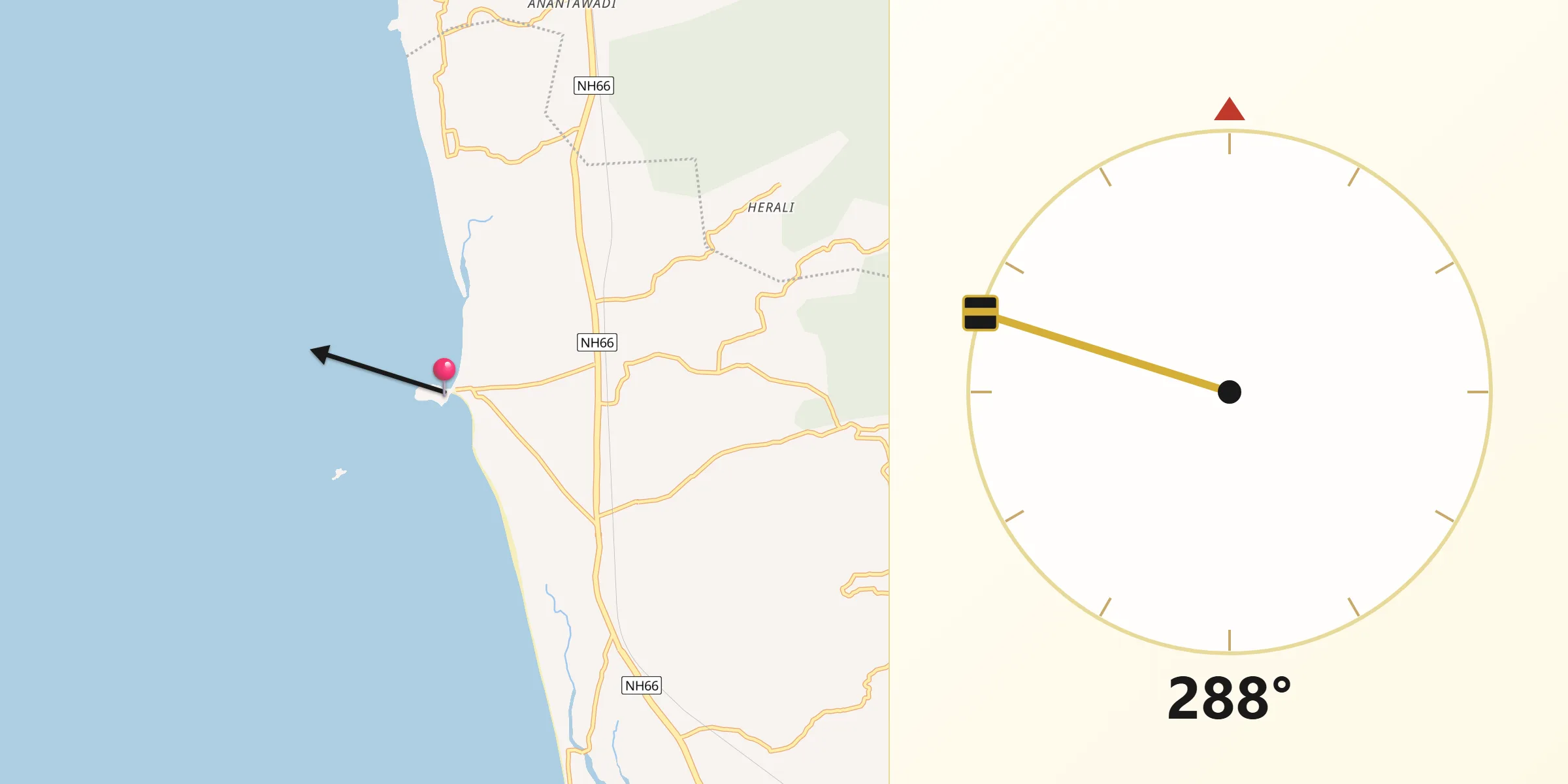Murudeshwara سے مکہ کی سمت