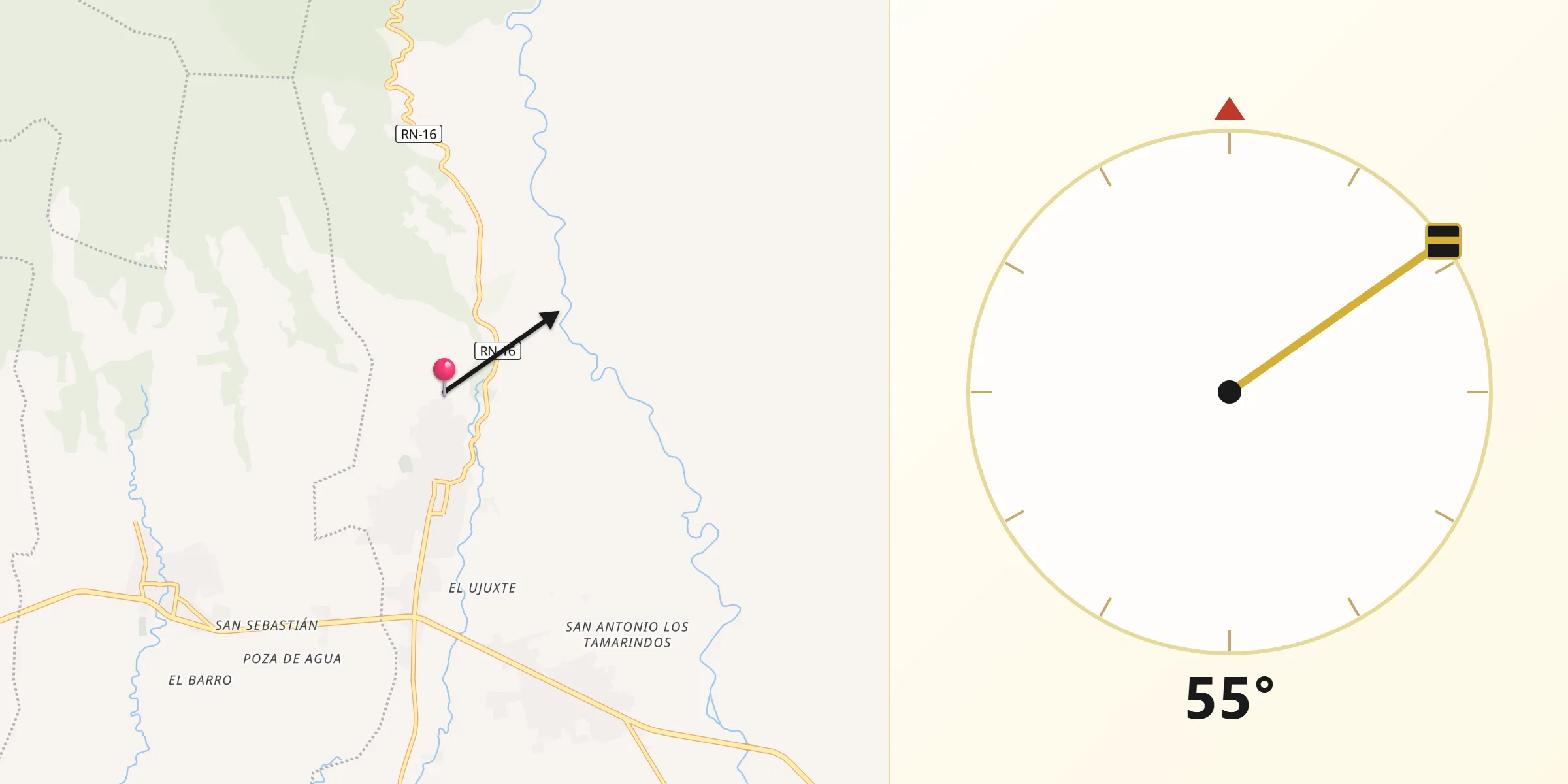 Dirección de la Qibla desde Municipio de Chiquimulilla