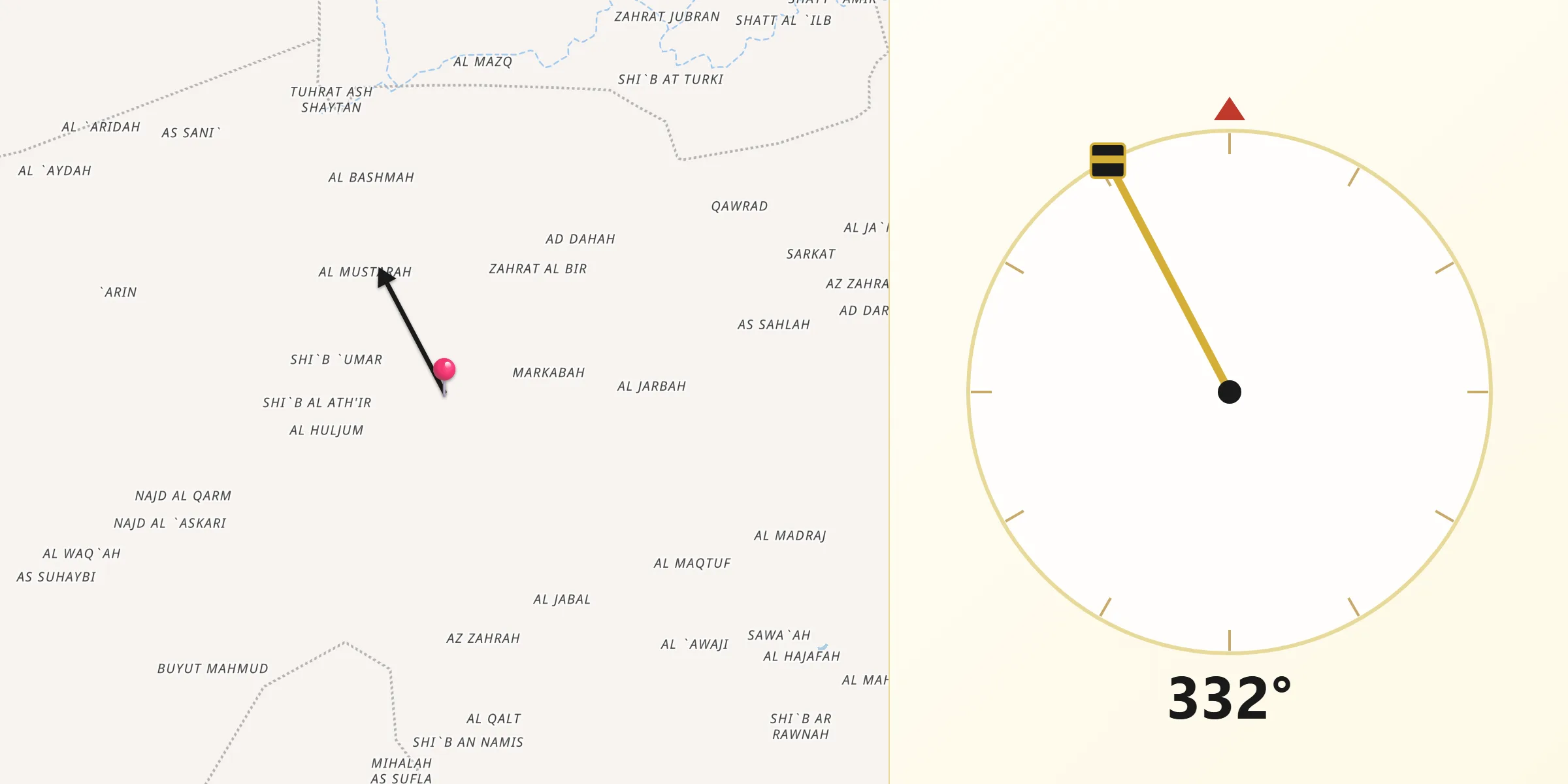 اتجاه القبلة من حزم العدين