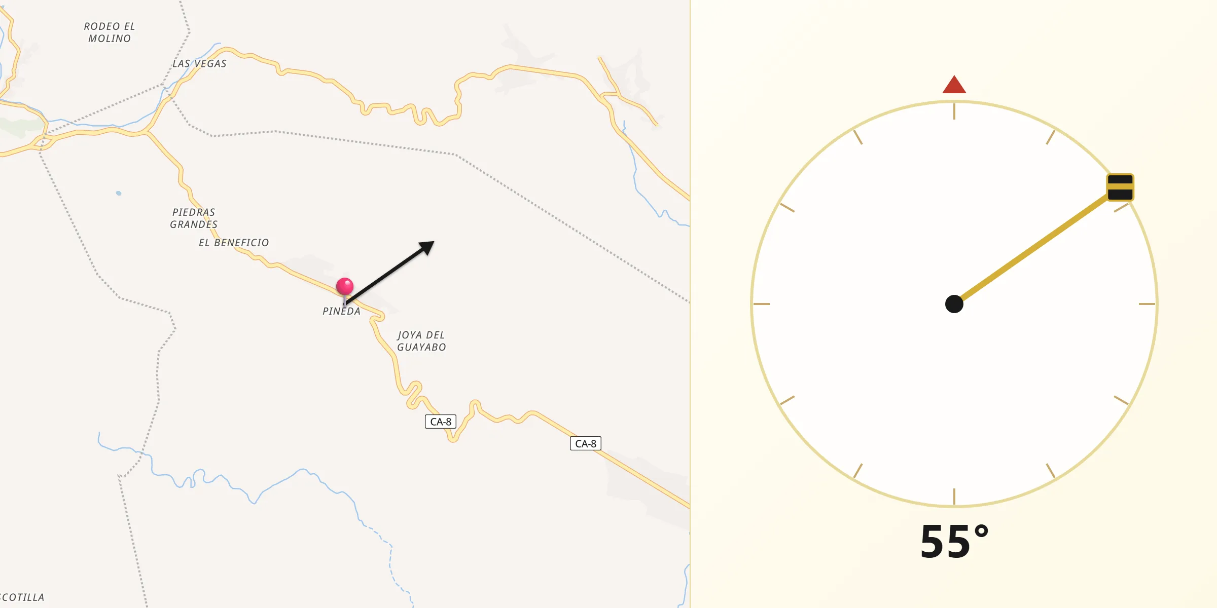 Dirección de la Qibla desde Oratorio