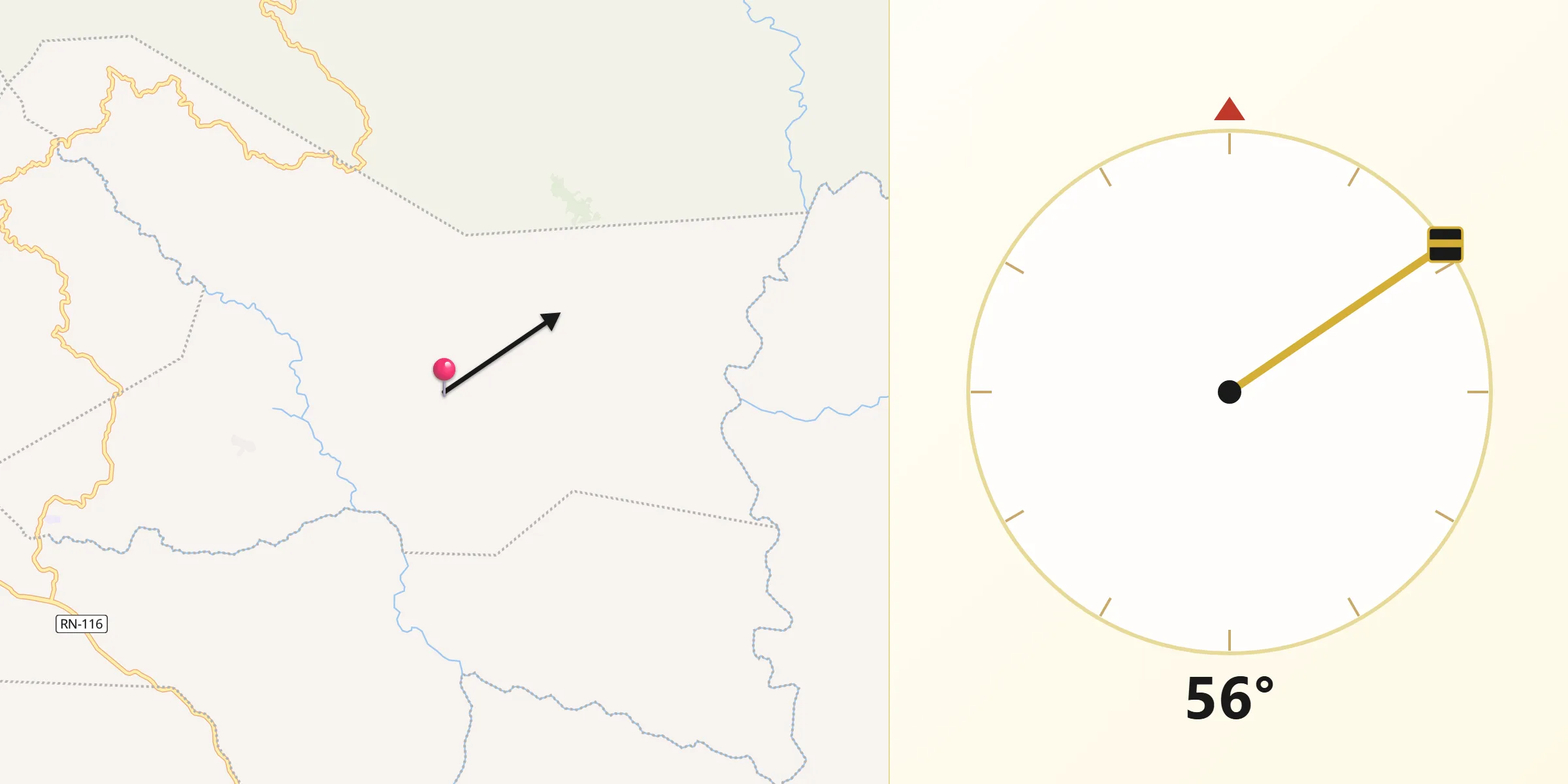 Dirección de la Qibla desde Tomalá