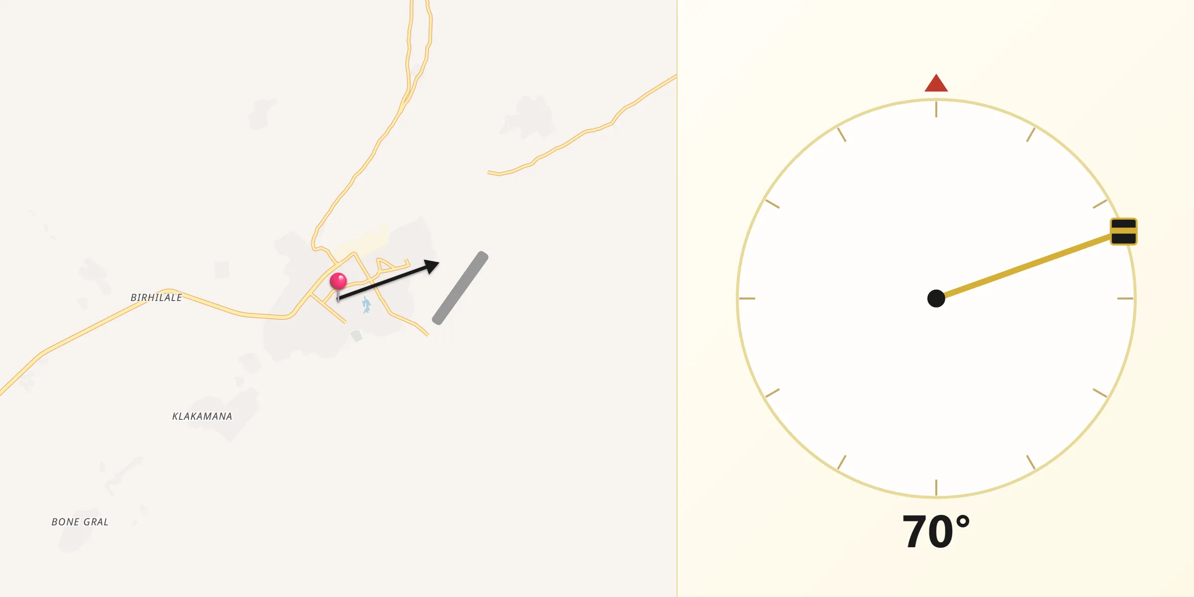 Direction vers la Qibla depuis Nguigmi