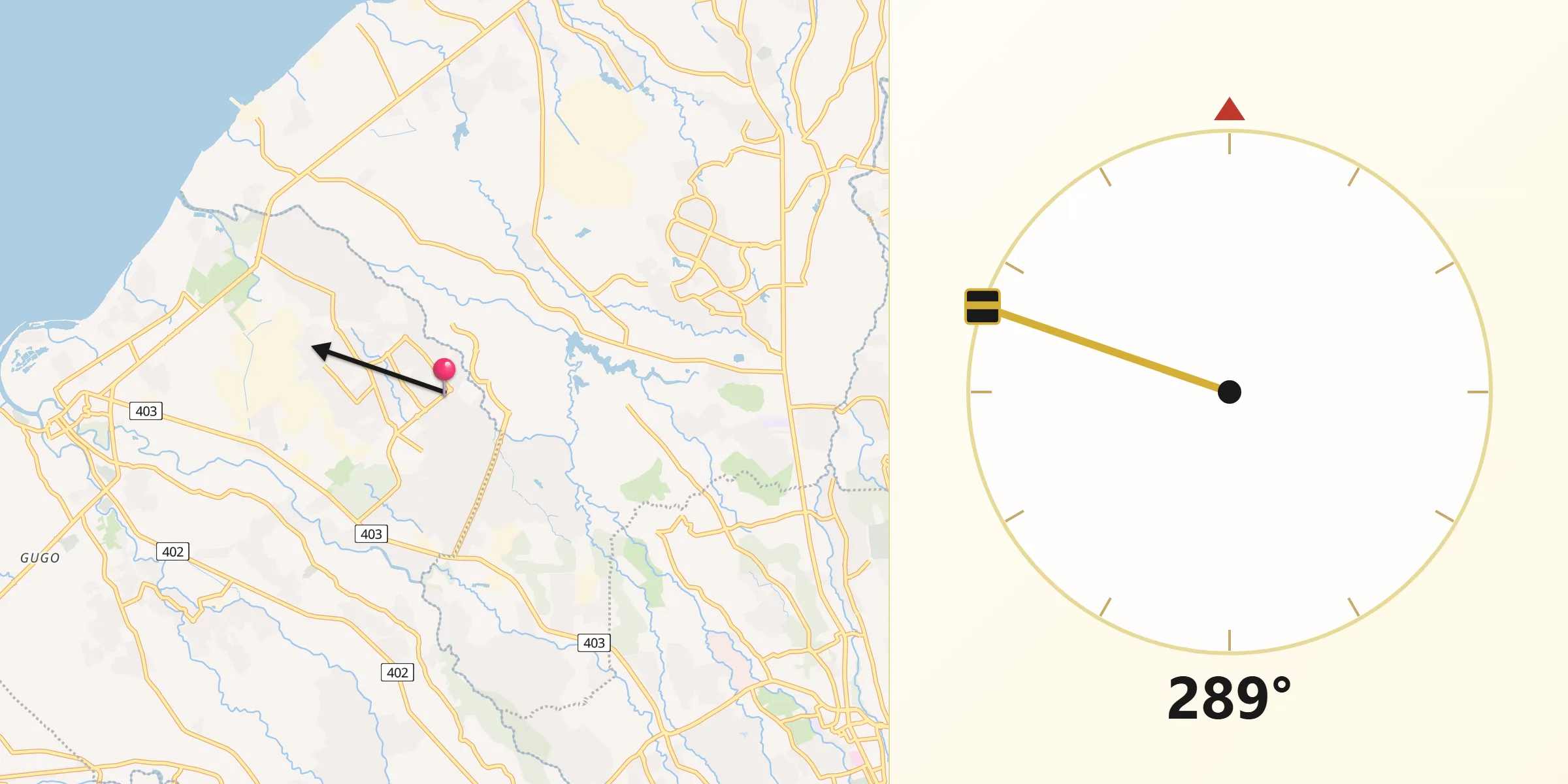 Qibla Direction from General Trias