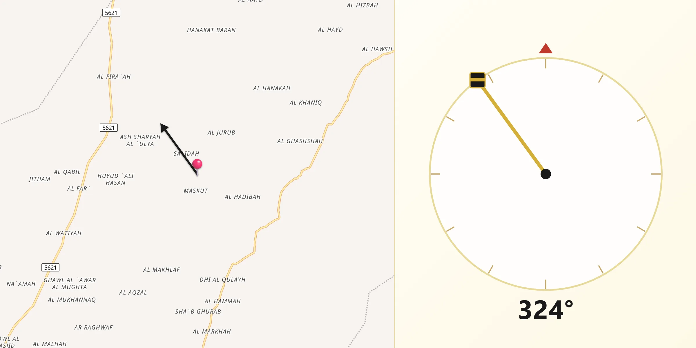 اتجاه القبلة من الملاجم