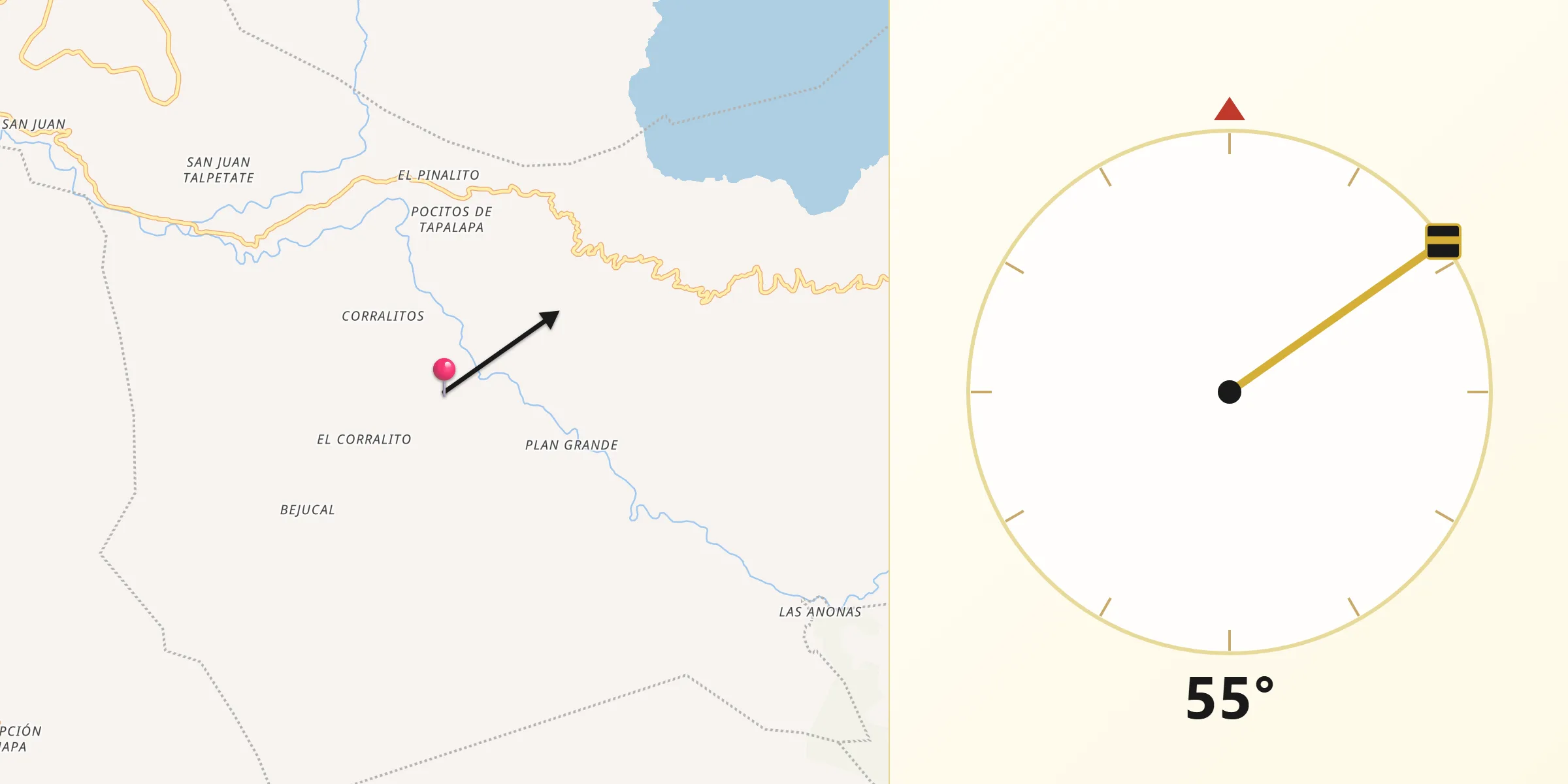 Dirección de la Qibla desde Municipio de Casillas