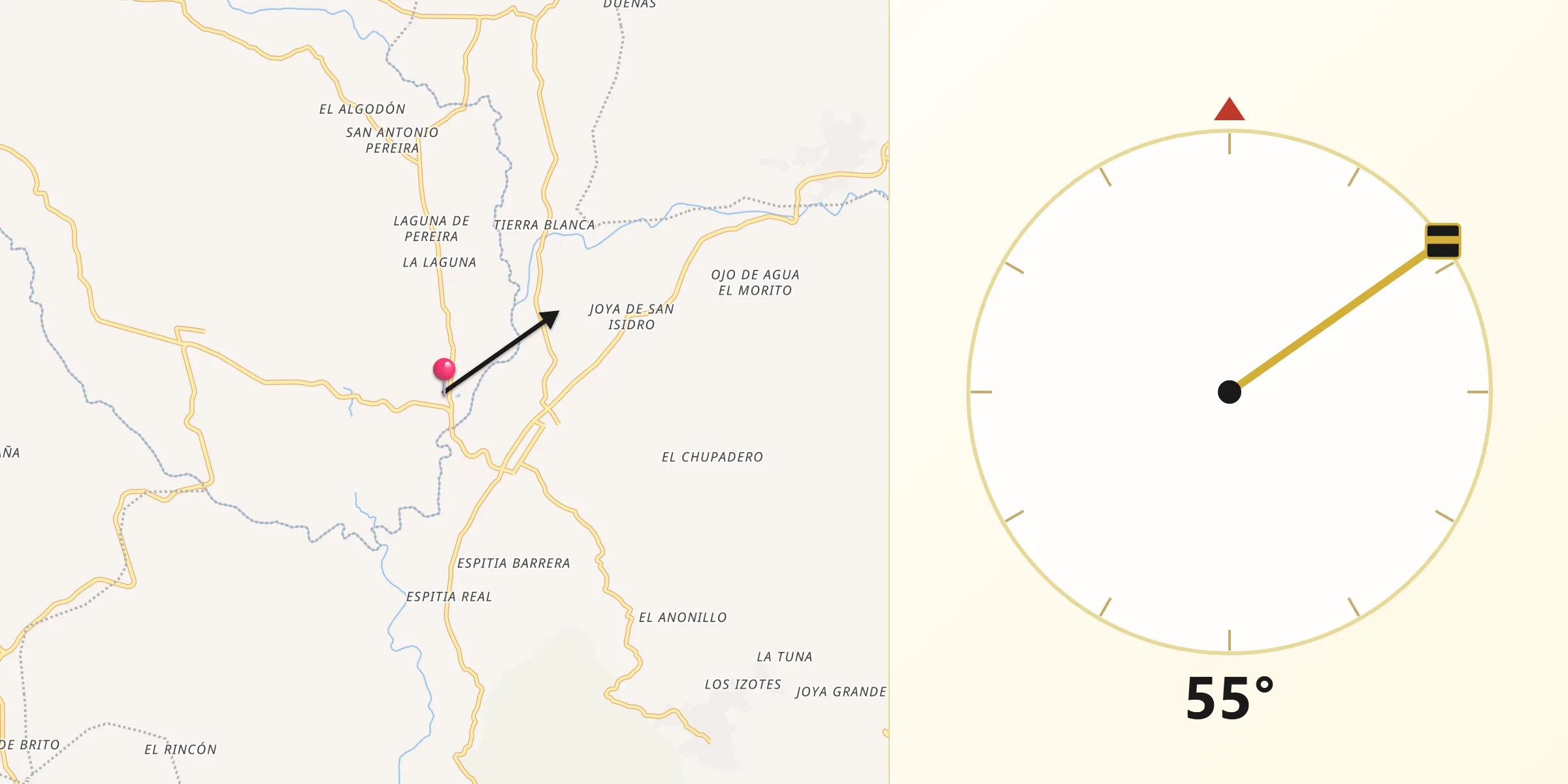 Dirección de la Qibla desde Santa Rosa de Lima