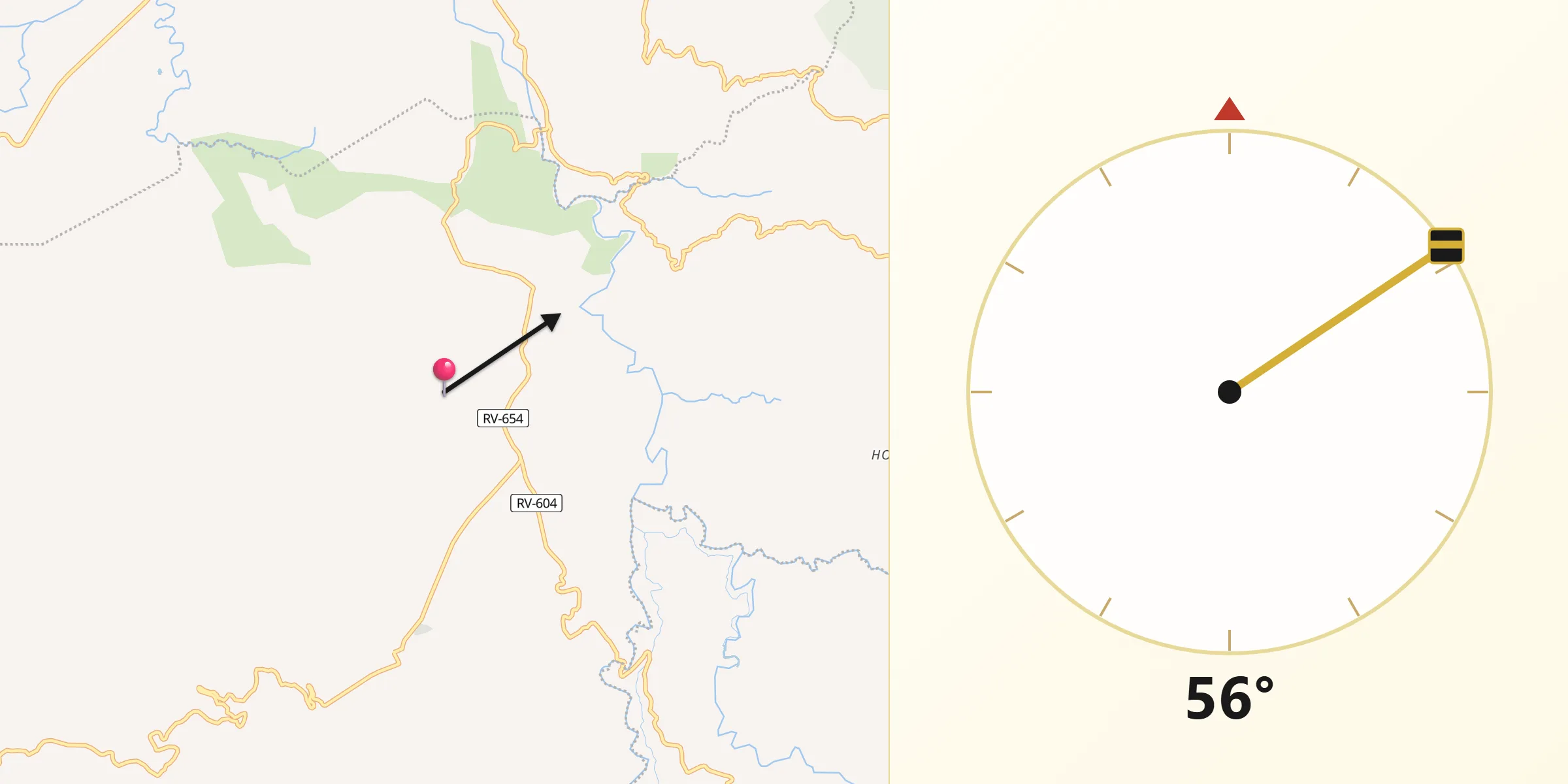 Dirección de la Qibla desde Masaguara